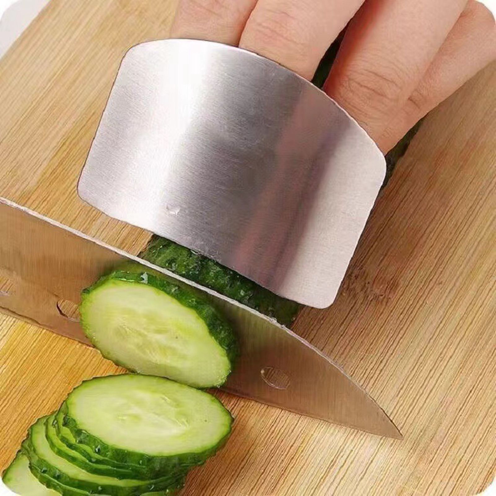 Stainless Steel Finger Guard Adjustable Finger Hand Protector Kitchen Tool for view 7
