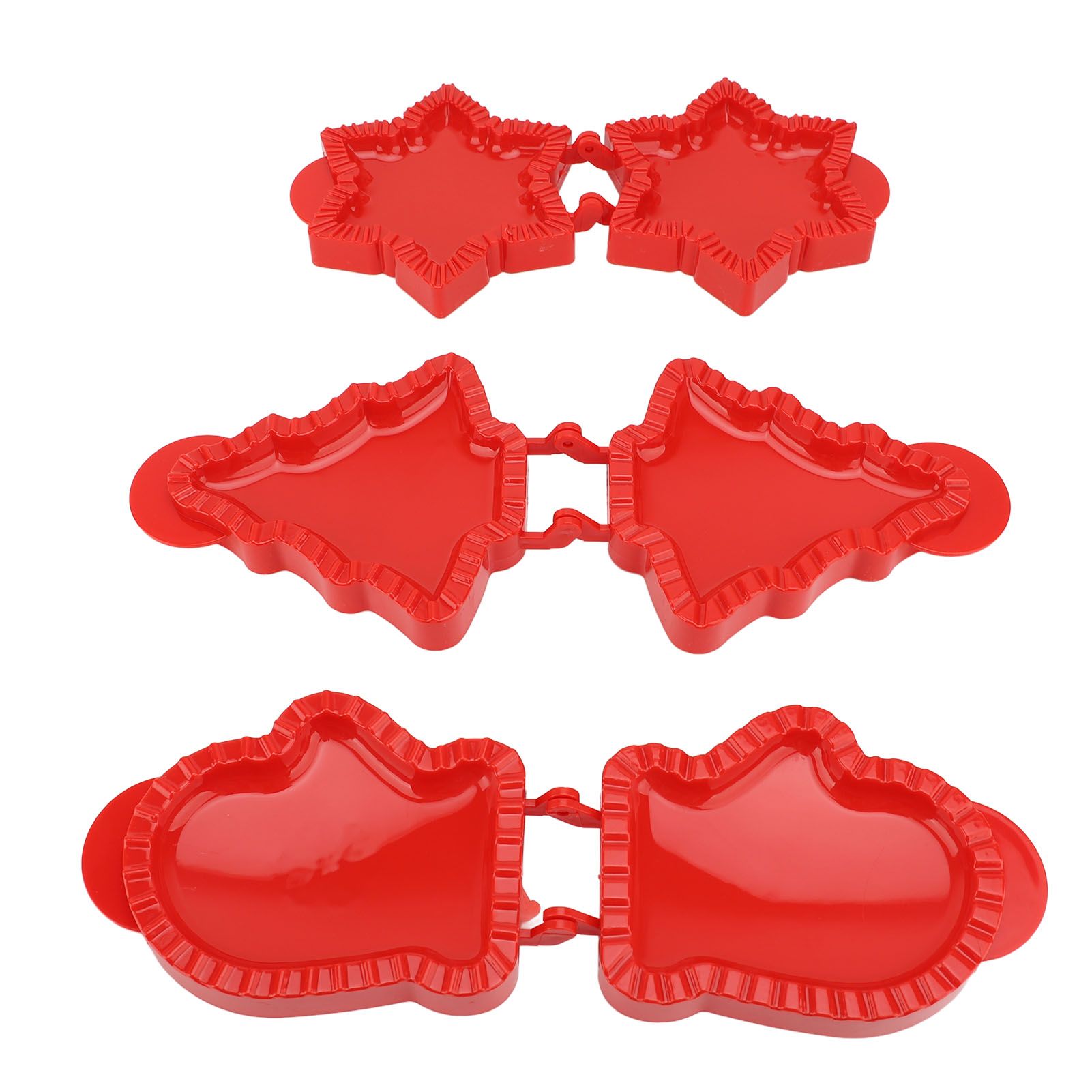 3pcs Pocket Pie Snowflake Mitt Xmas Tree Shape Press Dough Presser Pocket Pie