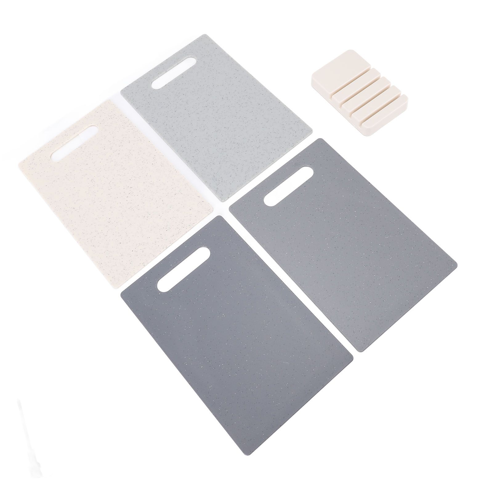 4PCS Cutting Board Set PP Plastic Anti Slip Chopping Boards with Stand for view 4