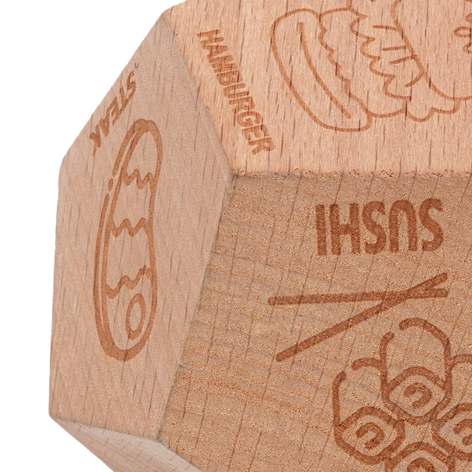 Food Decision Dice 12 Sided Wooden Portable Dinner Choosing Dice for Family view 2