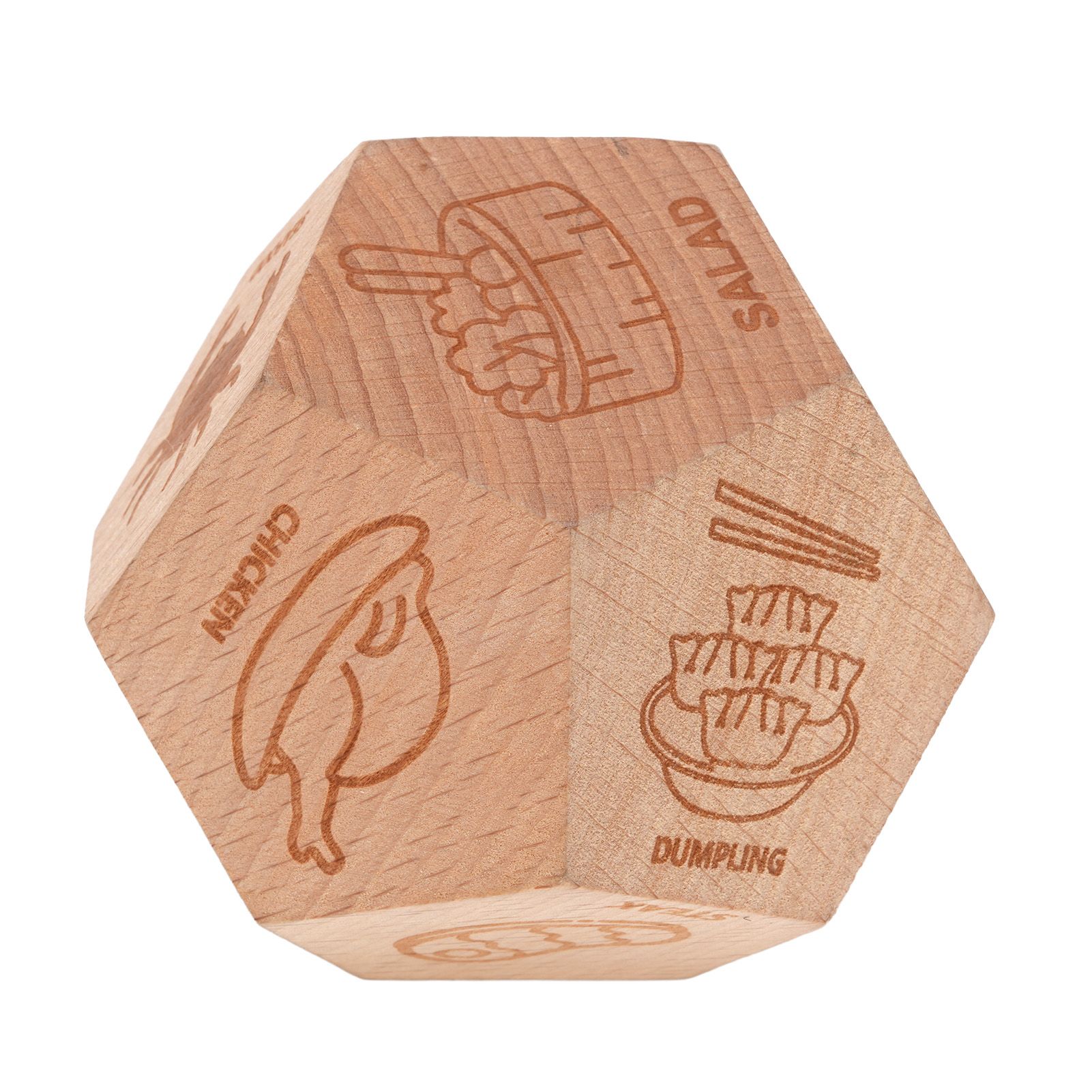 Food Decision Dice 12 Sided Wooden Portable Dinner Choosing Dice for Family view 8
