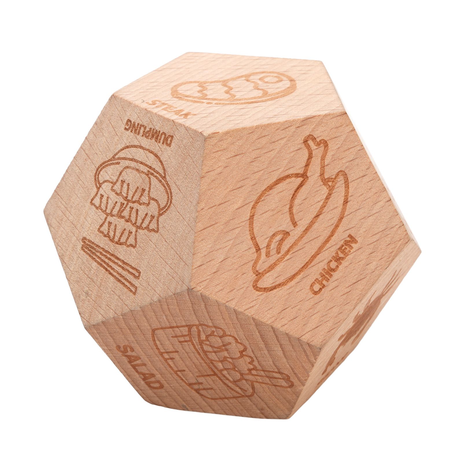 Food Decision Dice 12 Sided Wooden Portable Dinner Choosing Dice for Family view 10