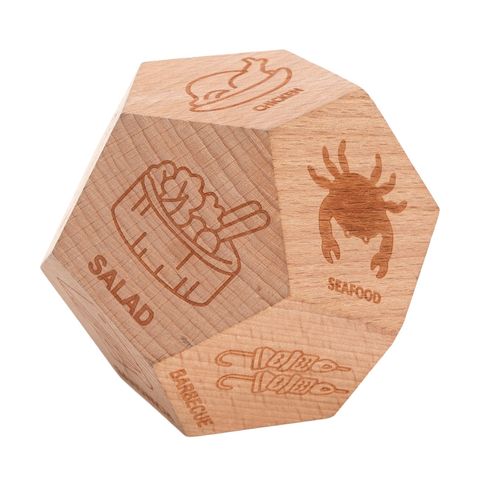 Food Decision Dice 12 Sided Wooden Portable Dinner Choosing Dice for Family view 11