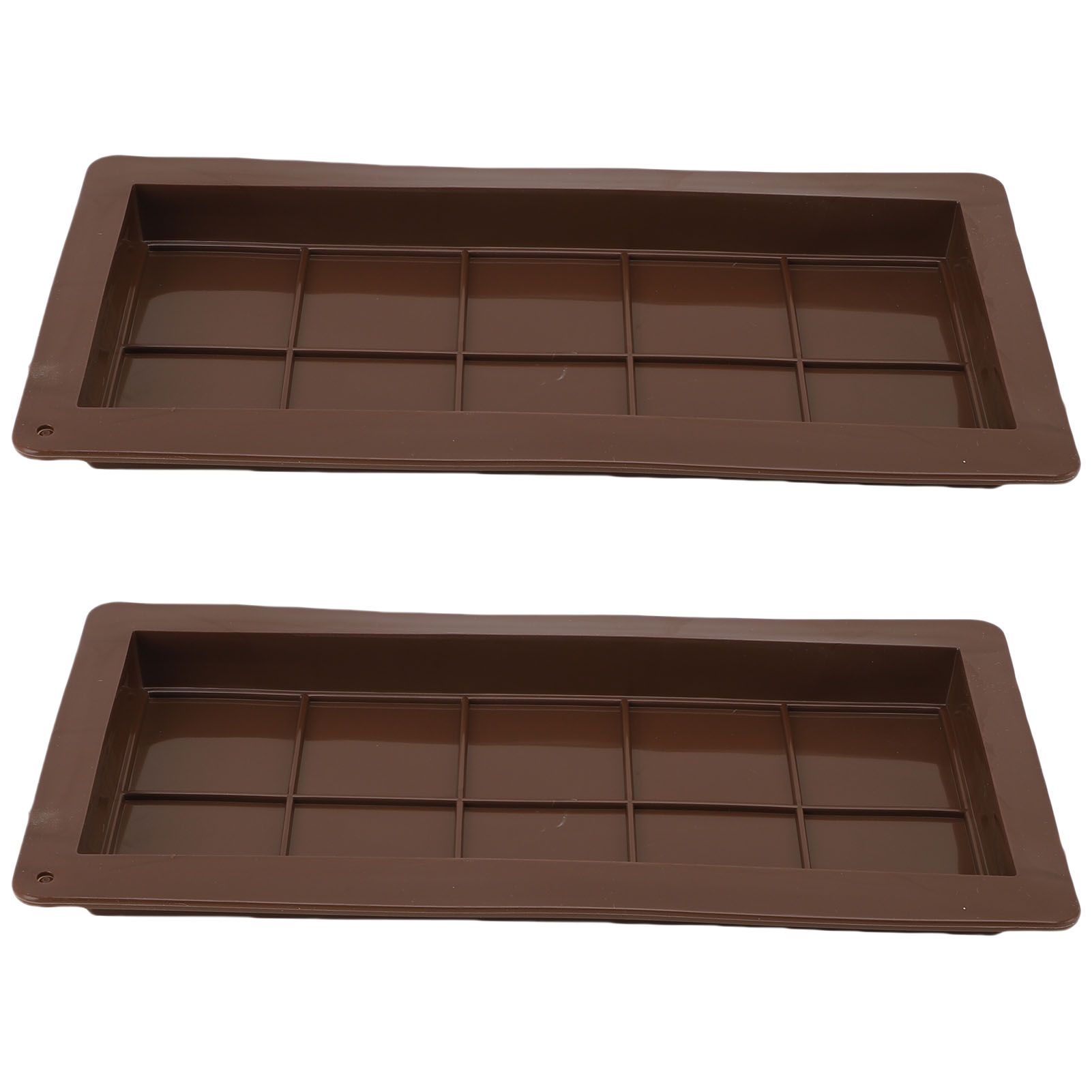 2PCS Chocolate Bar Mold Soft Silicone Reusable Rectangle Grid Chocolate Baking