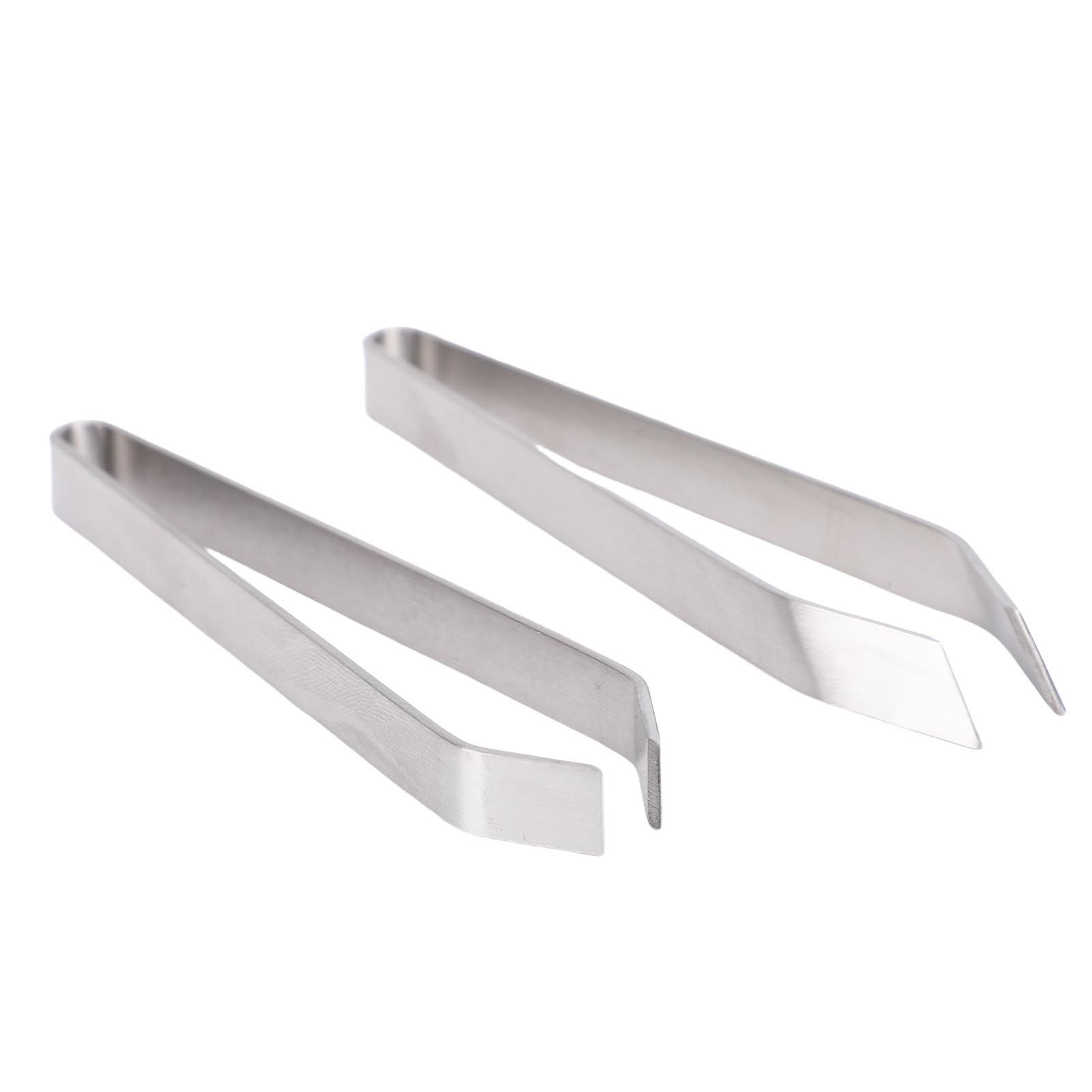 Fish Bone Tweezers Stainless Steel Flat and Slant Tweezers Pliers Remover Tool view 3