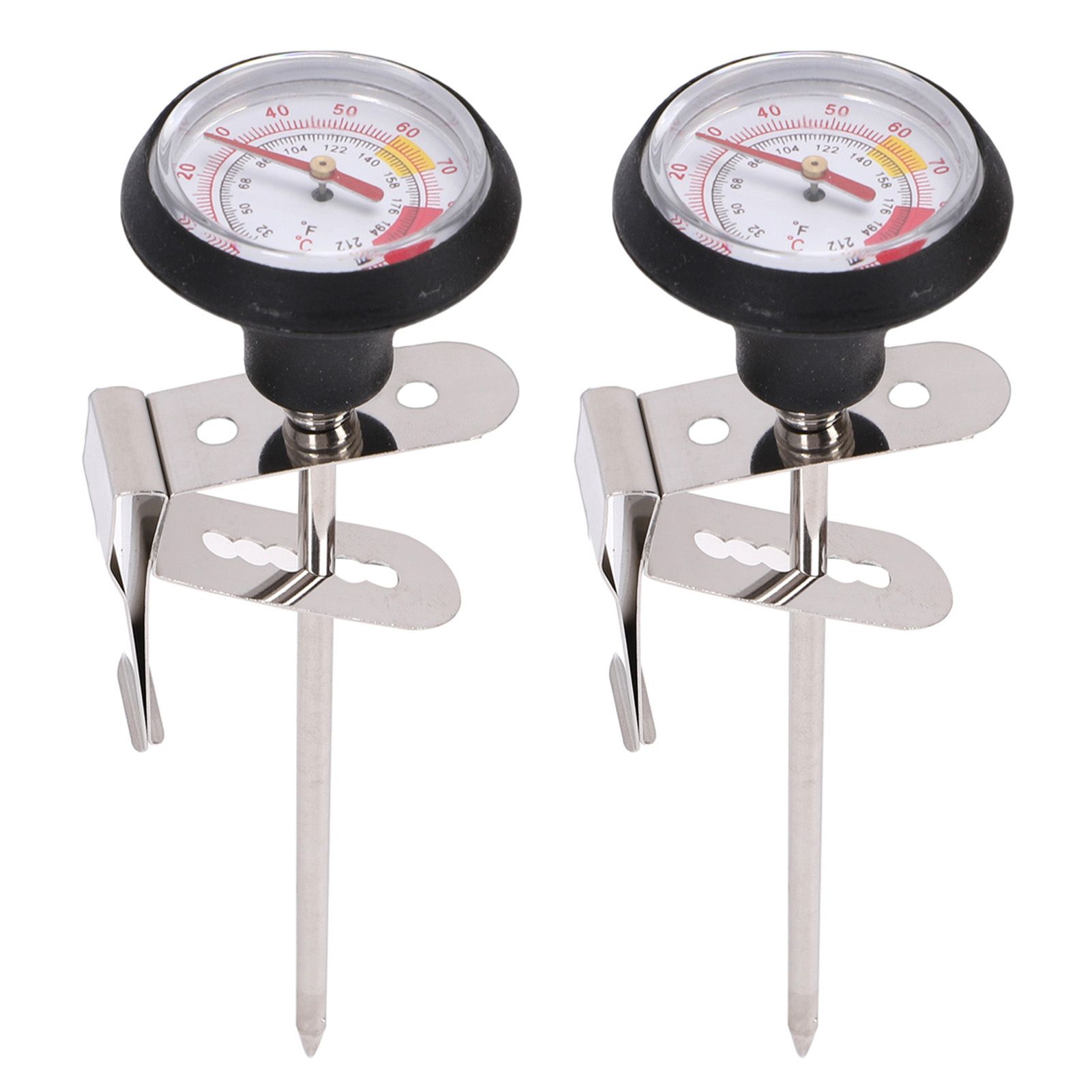 2Pcs Milk Froth Thermometer Speed Reading with Pot Clamp 304 Stainless Steel view 3