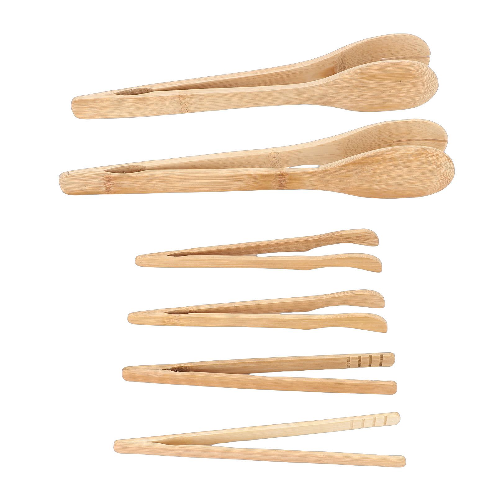 6PCS Wooden Tongs Multipurpose Reusable Wood Cooking Tongs Kitchen Utensil for view 12