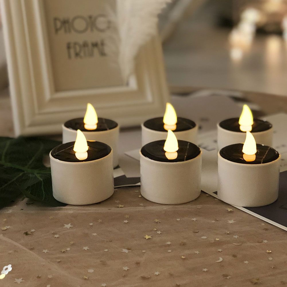 6Pcs Candle Light LED Decorative Solar Waterproof Electronic Light for view 10