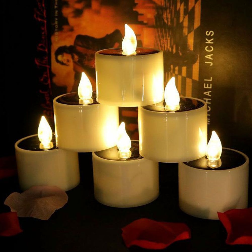6Pcs Candle Light LED Decorative Solar Waterproof Electronic Light for view 12