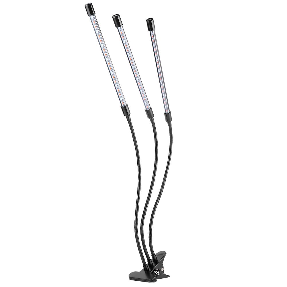 30W USB 3‑Tube Flexible LED Plant Grow Light Full Spectrum Grow Lamp with Clip