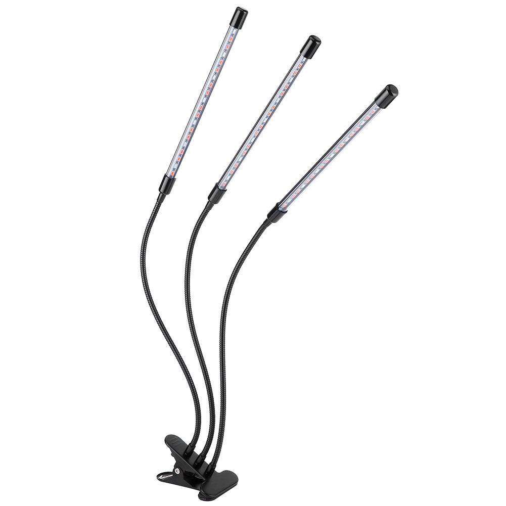 30W USB 3‑Tube Flexible LED Plant Grow Light Full Spectrum Grow Lamp with Clip view 3