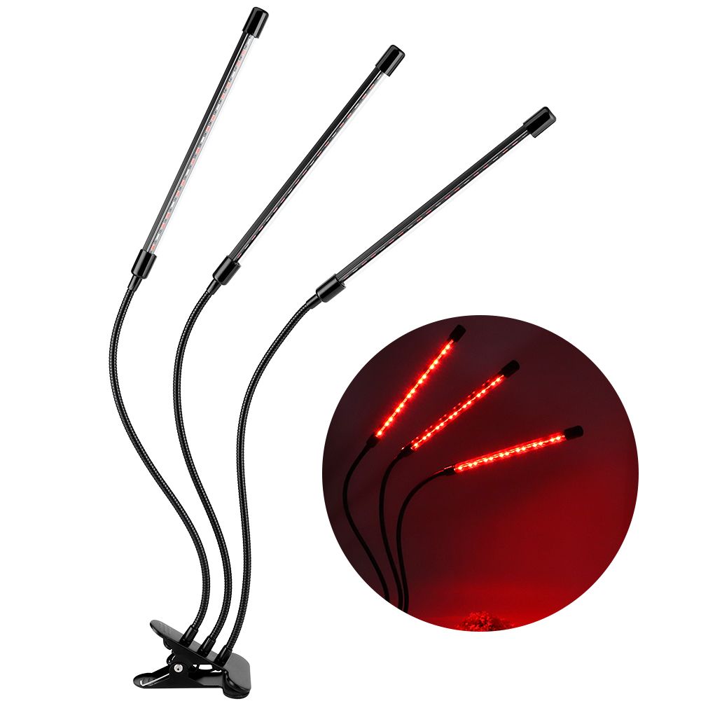 30W USB 3‑Tube Flexible LED Plant Grow Light Full Spectrum Grow Lamp with Clip view 7