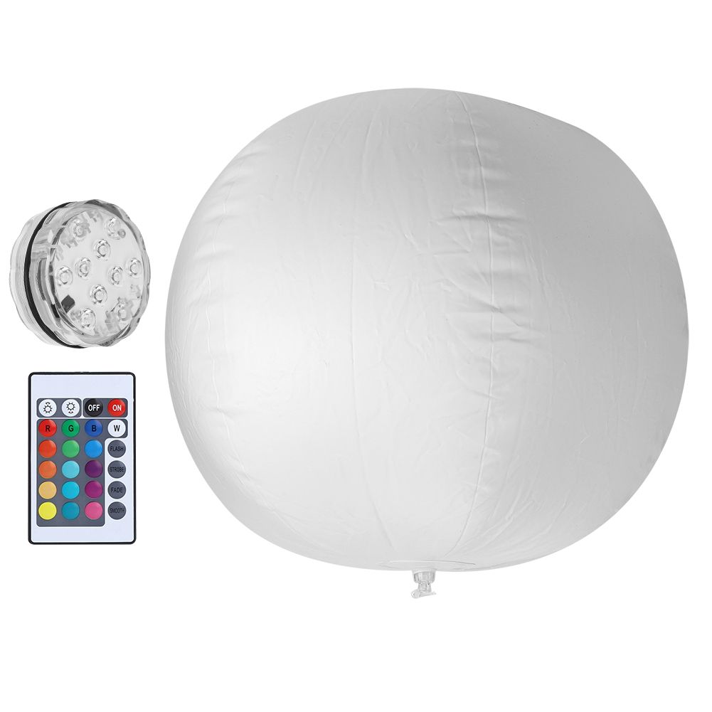 Waterproof Folding 10LED Chip Swimming Pool Floating Ball Light Remote Control view 4