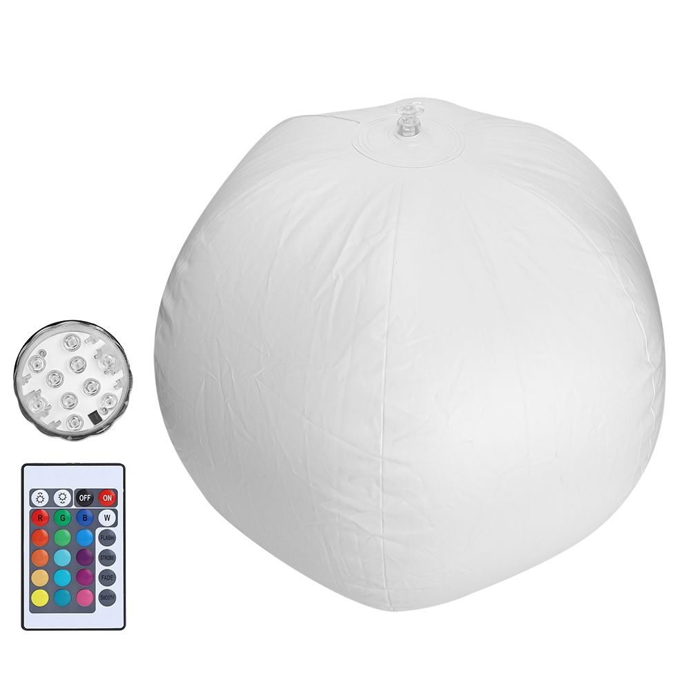 Waterproof Folding 10LED Chip Swimming Pool Floating Ball Light Remote Control view 5