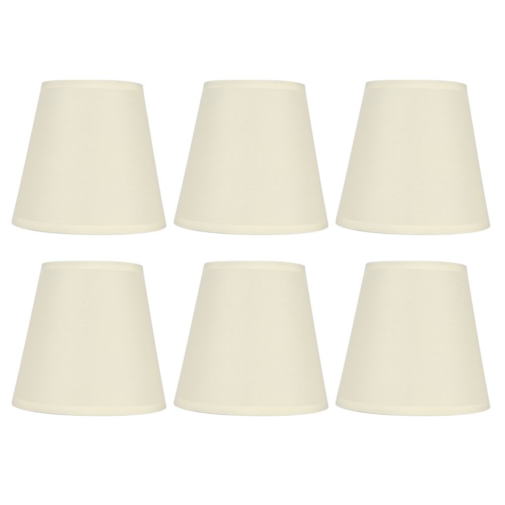 6PCS CreamColoured Fabric Cloth Lamp Shade Replacement for E14 Wall Lamp — image 1