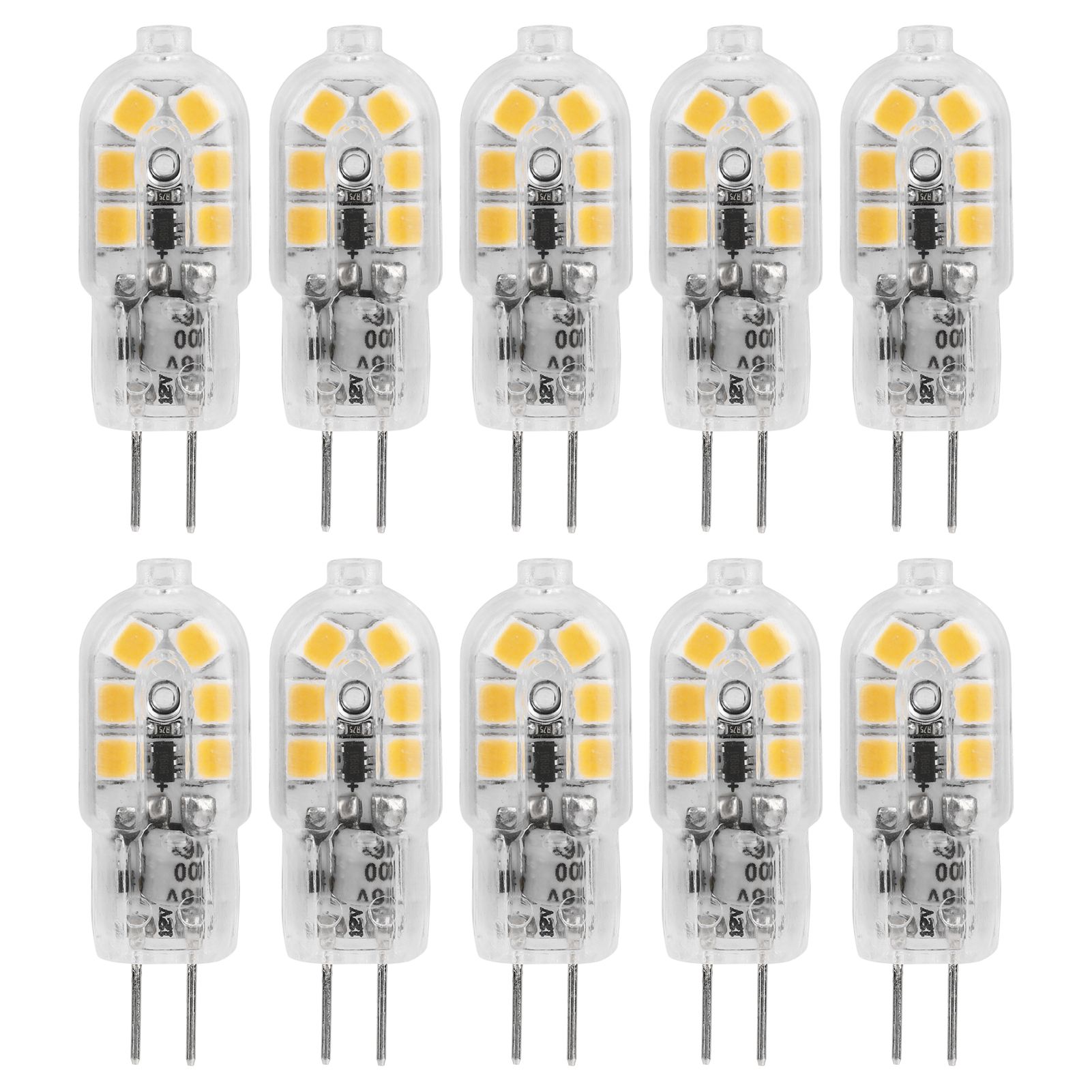 10Pcs Bi Pin Bulbs 12LED 1.2W G4 LED Bulb for Ceiling Lamp Wall Light Desk view 2