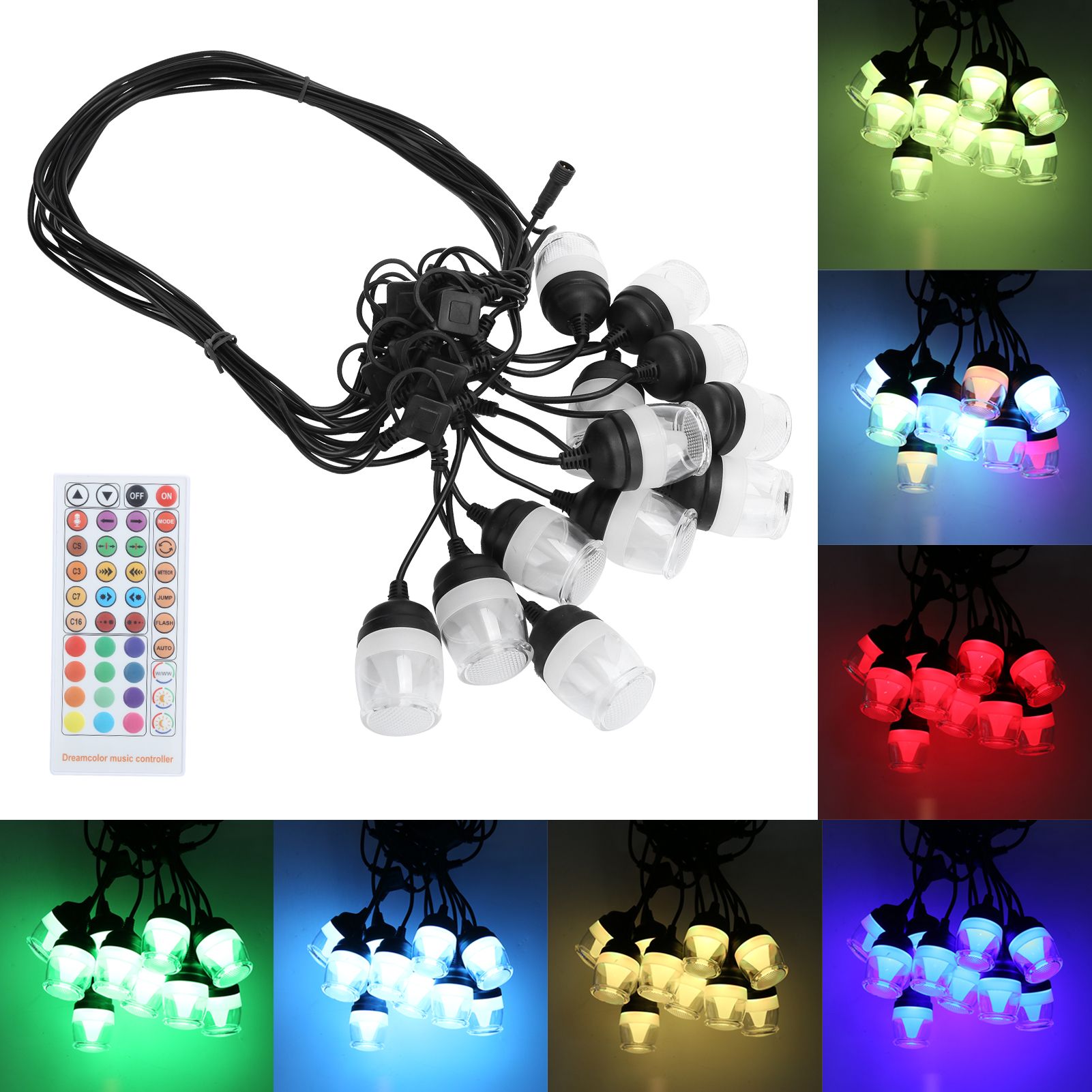 Outdoor Waterproof String Lights RGB Colorful Lights with RF IR Remote Control view 9