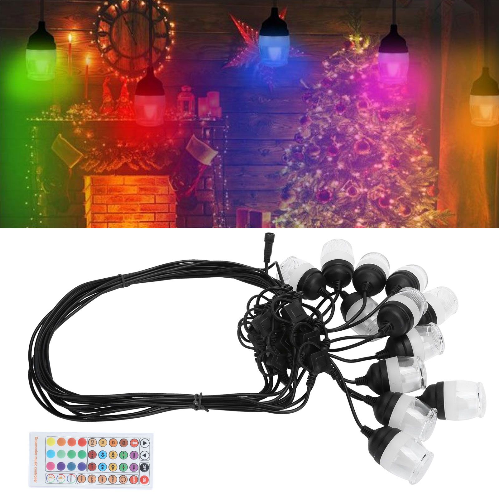 Outdoor Waterproof String Lights RGB Colorful Lights with RF IR Remote Control view 10