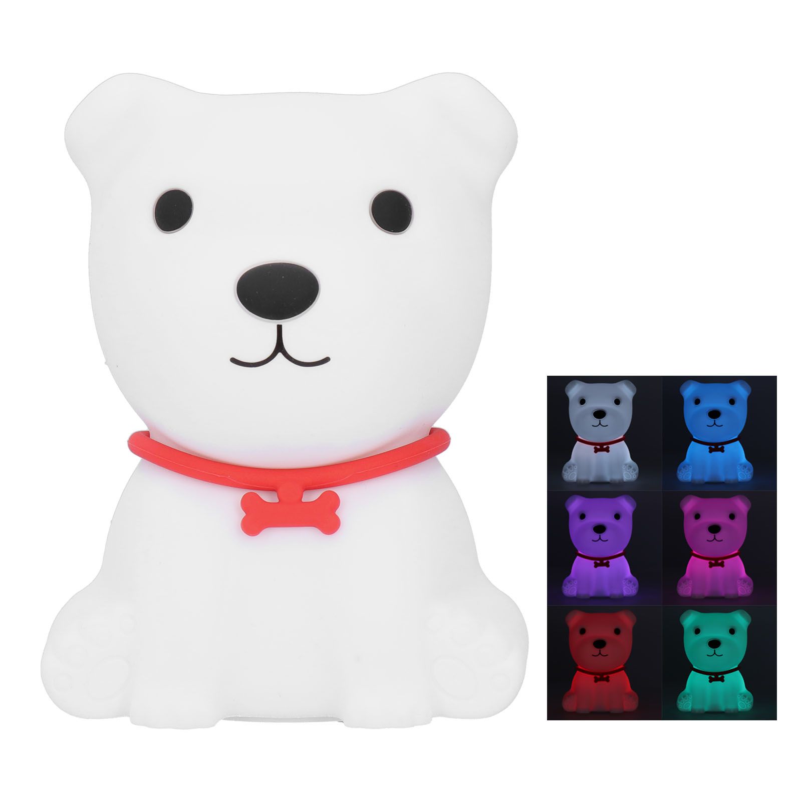 Cute Dog Shaped Silicone Small Night Light USB Bedside Lamp 1.5W for Bedroom view 3