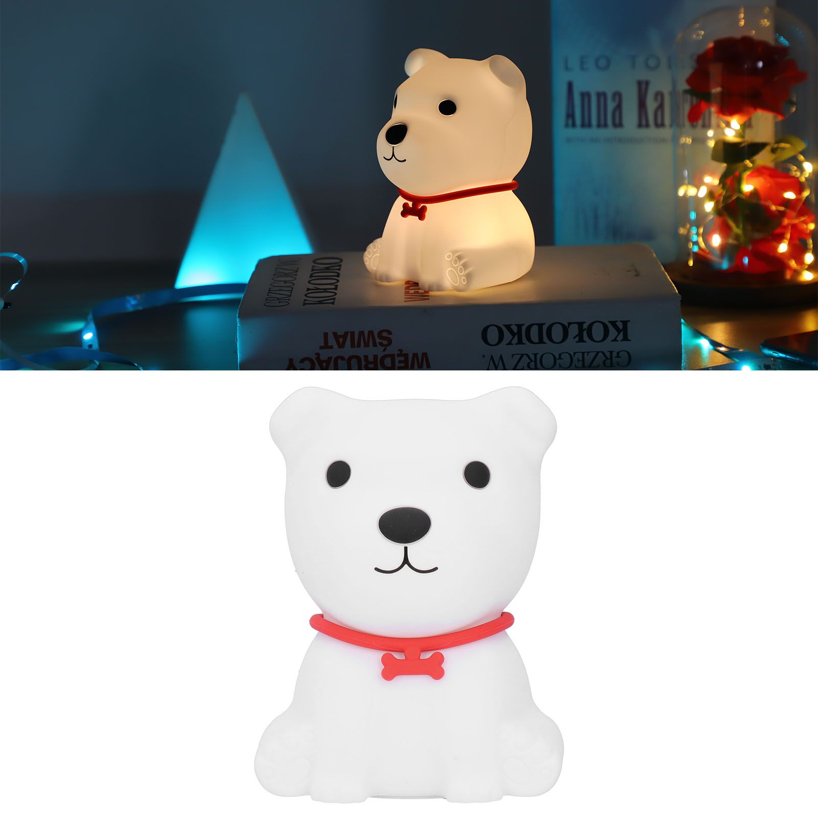 Cute Dog Shaped Silicone Small Night Light USB Bedside Lamp 1.5W for Bedroom view 11