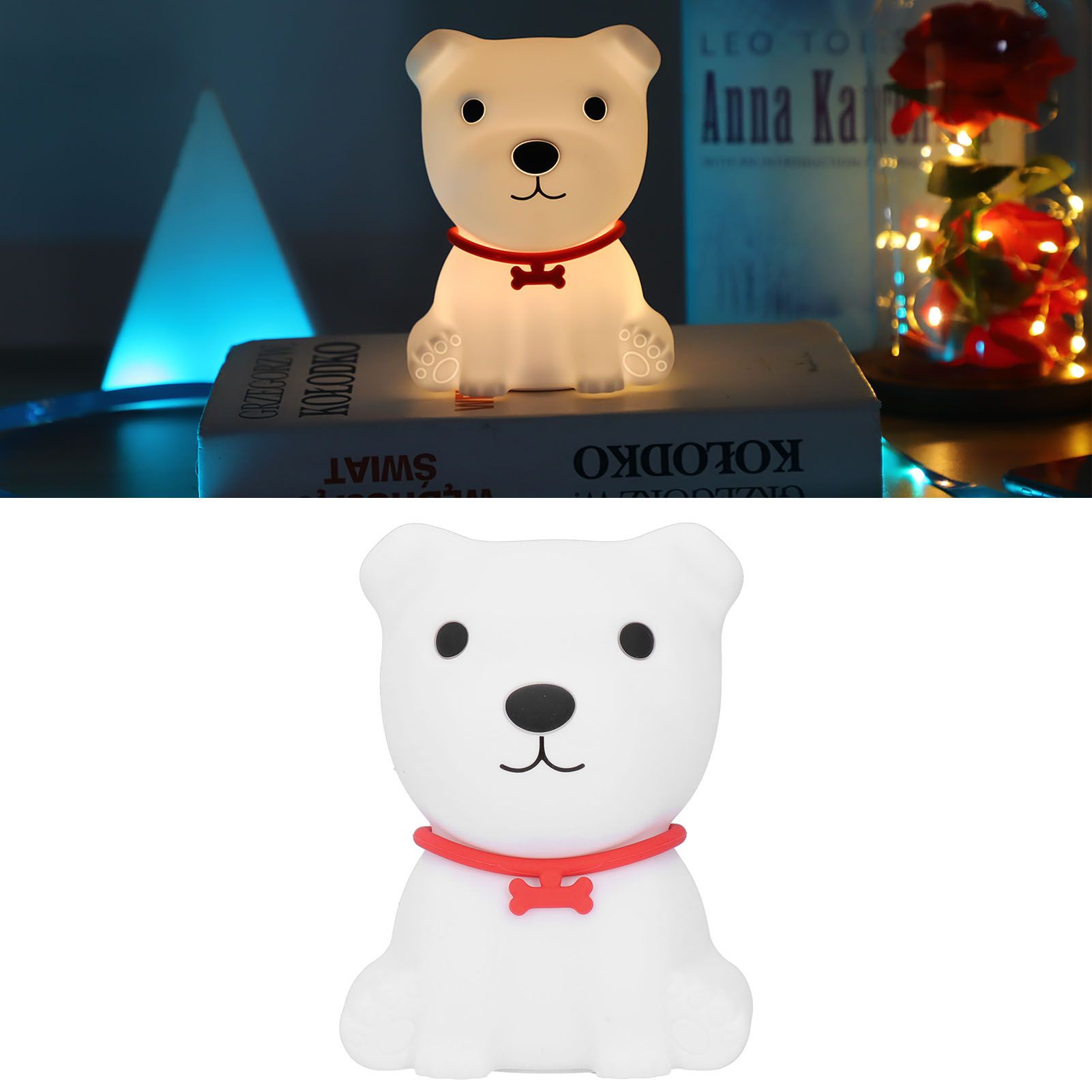 Cute Dog Shaped Silicone Small Night Light USB Bedside Lamp 1.5W for Bedroom view 12