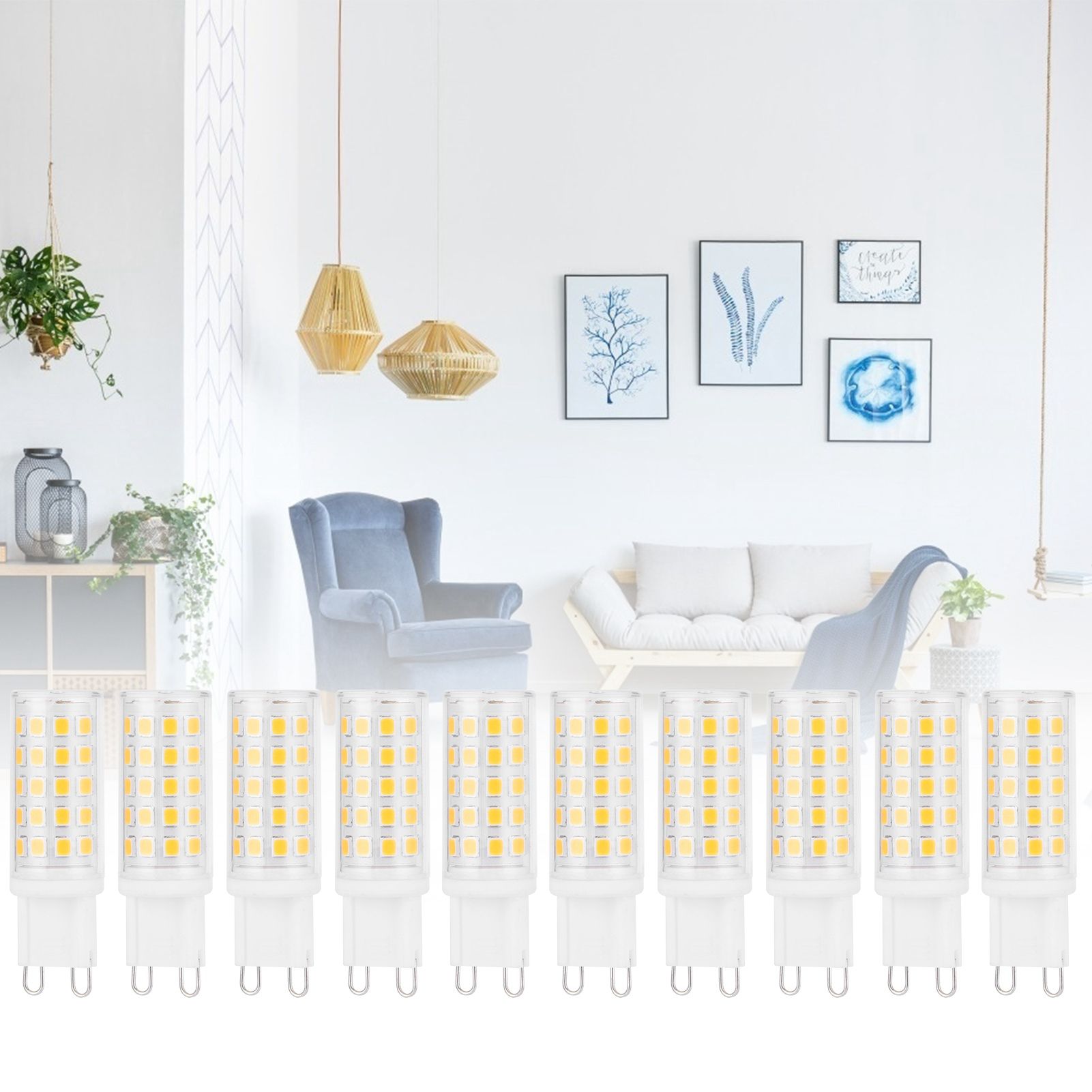 10PCS G9 Base LED Light Bulb 4W 54LED BiPin Bulb for Chandelier Wall Lamp view 11
