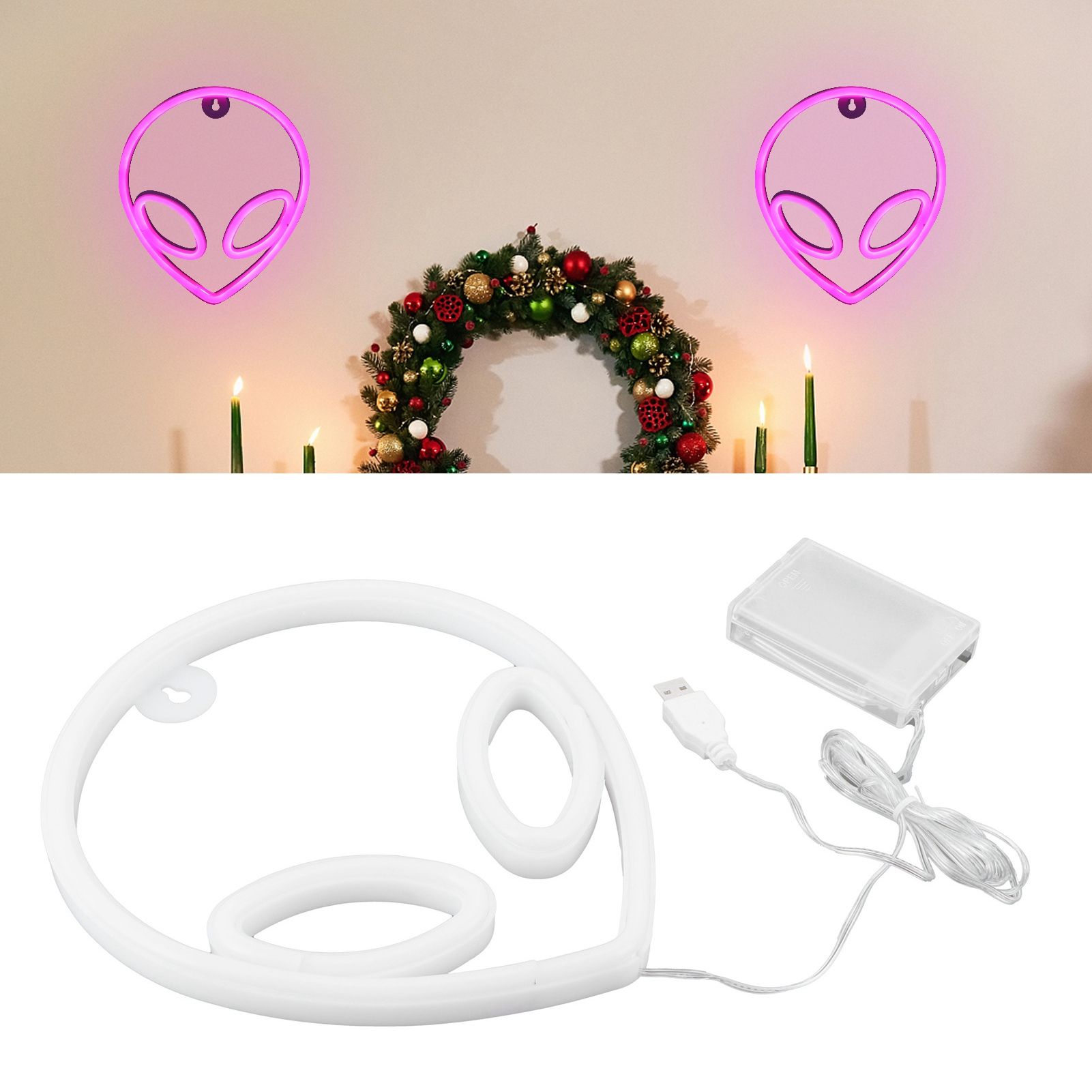 LED Neon Light Alien Shape Wall Neon Sign Bedroom Kids Room Birthday Party view 11