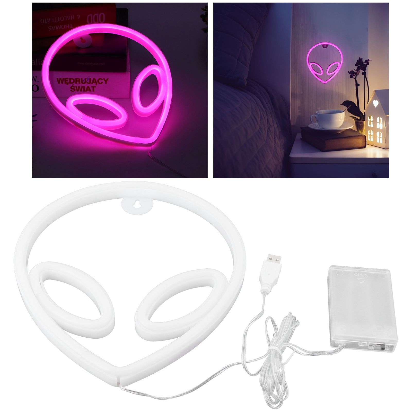 LED Neon Light Alien Shape Wall Neon Sign Bedroom Kids Room Birthday Party view 12
