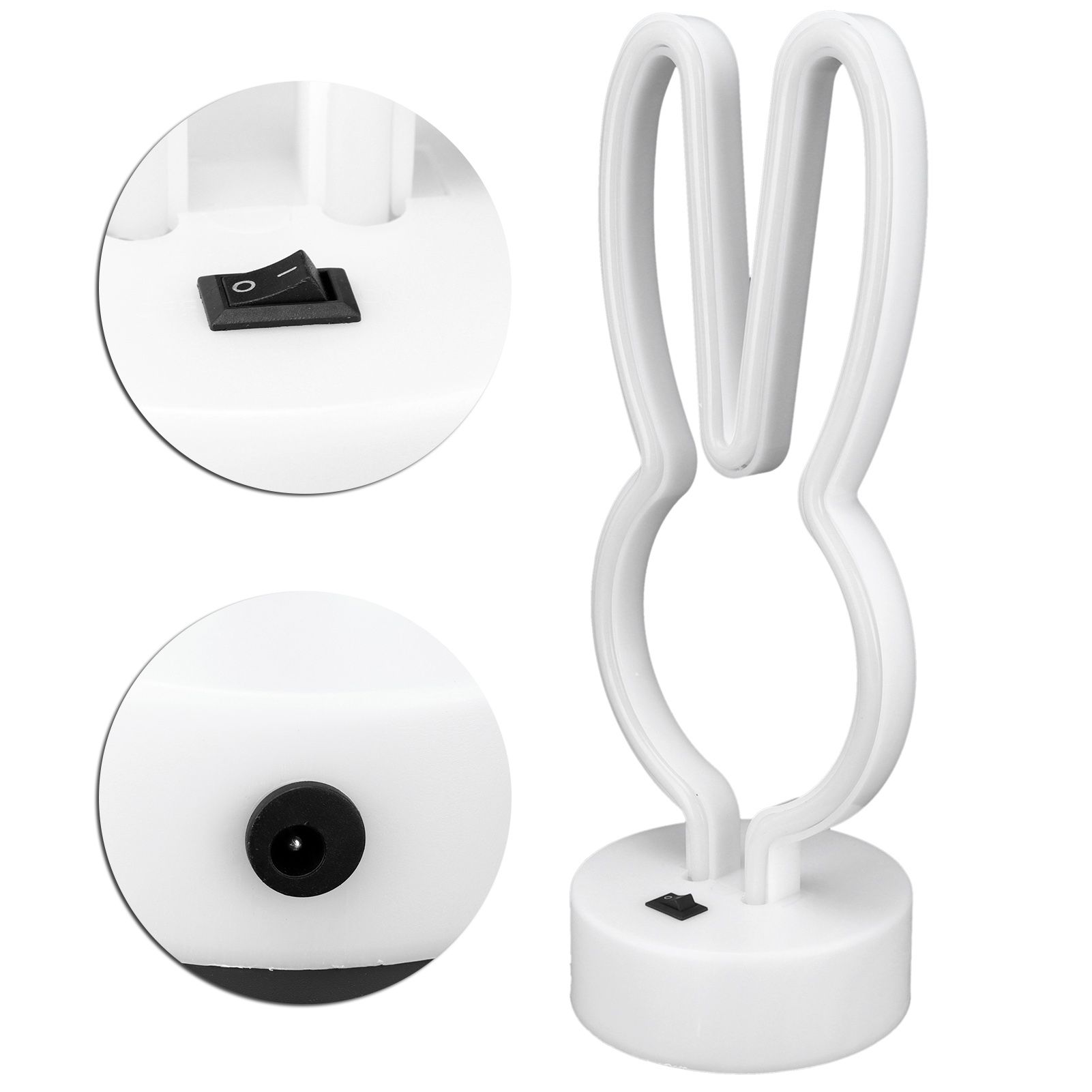 Rabbit Shape LED Neon Light Bedside Table Decor Neon Lamp with Base view 7