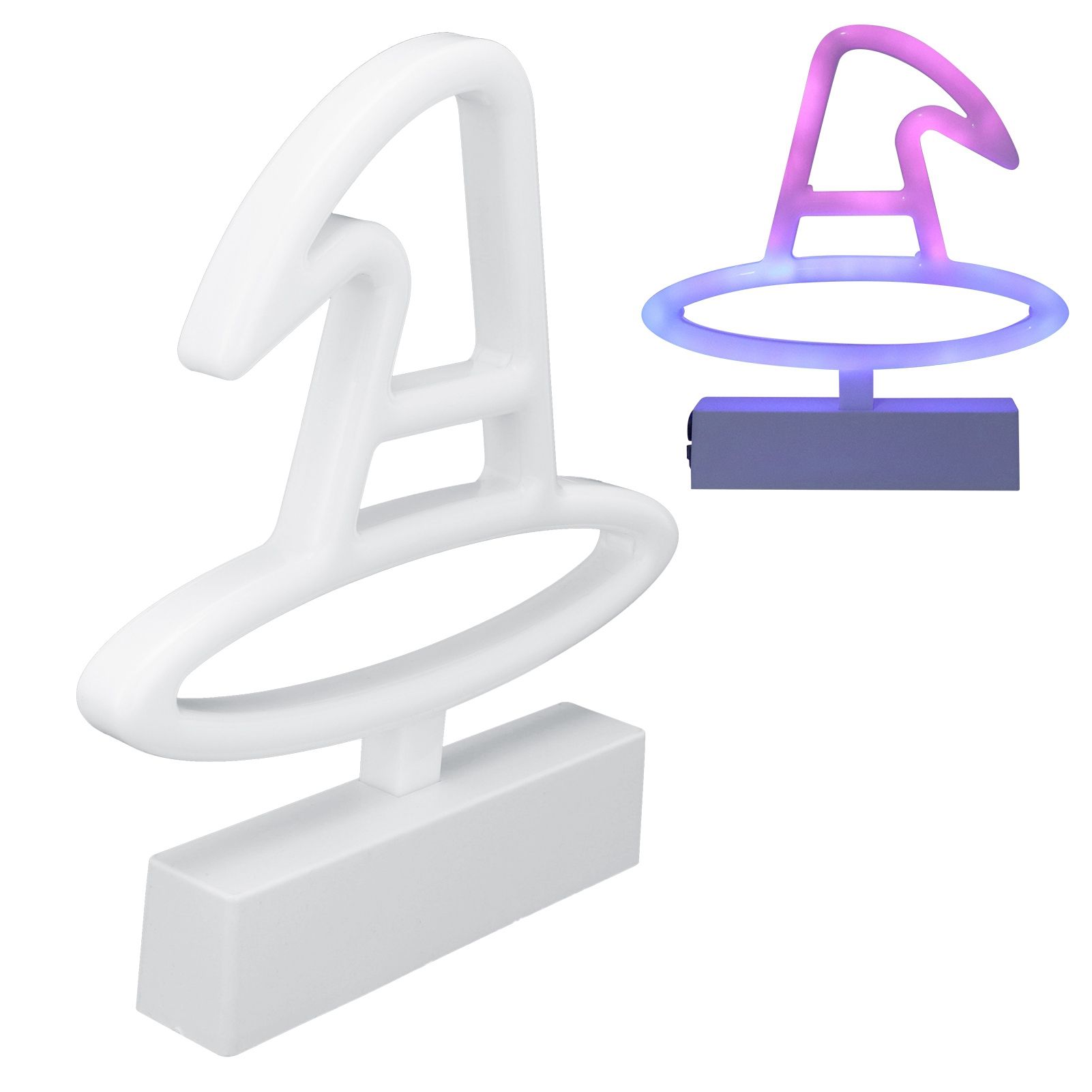 Neon Light Plastic Witch Hat Shape USB Battery Powered RGB Light Source view 5