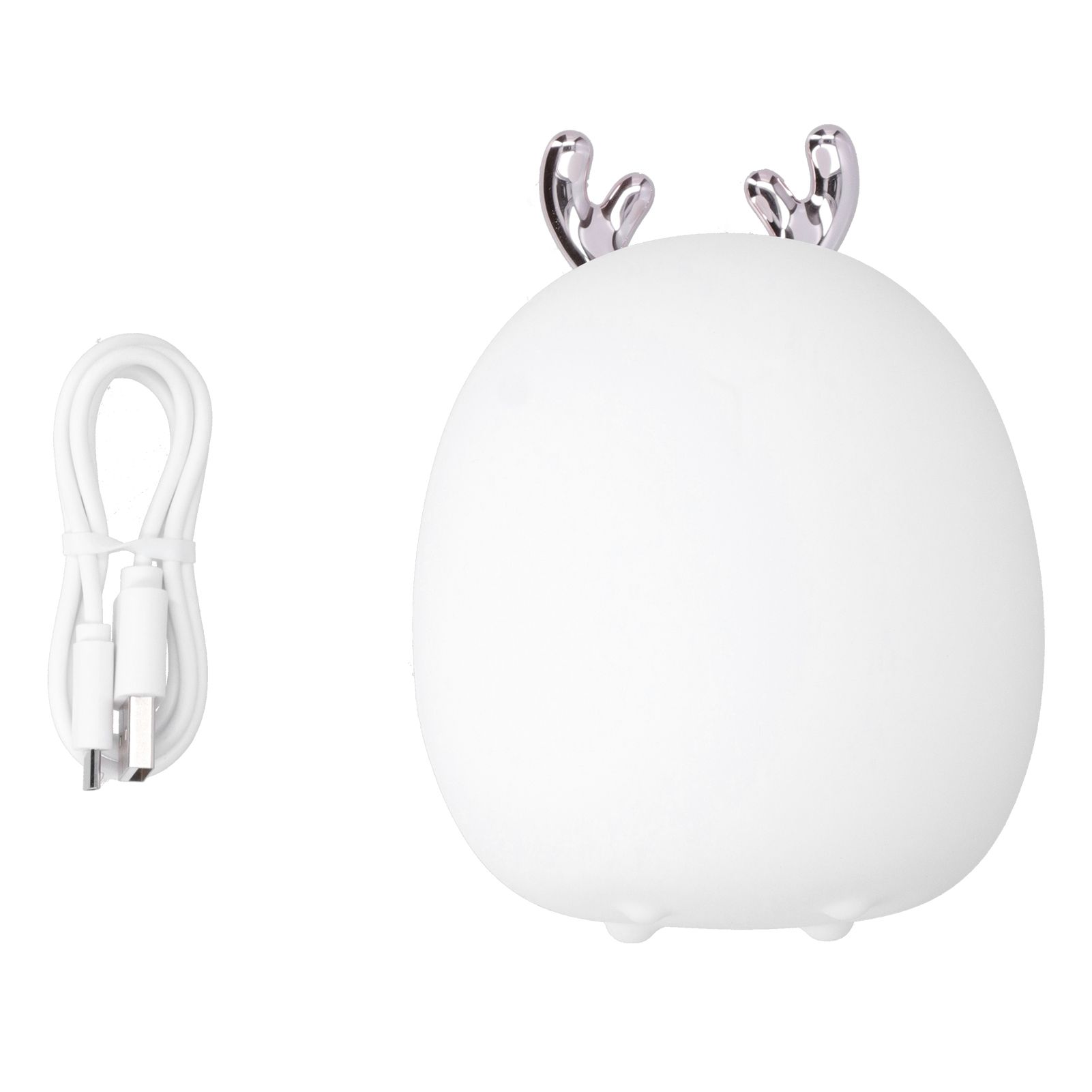 Mini Silicone Lamp Cartoon DeerShape Touch Control LED Night Light USB view 2