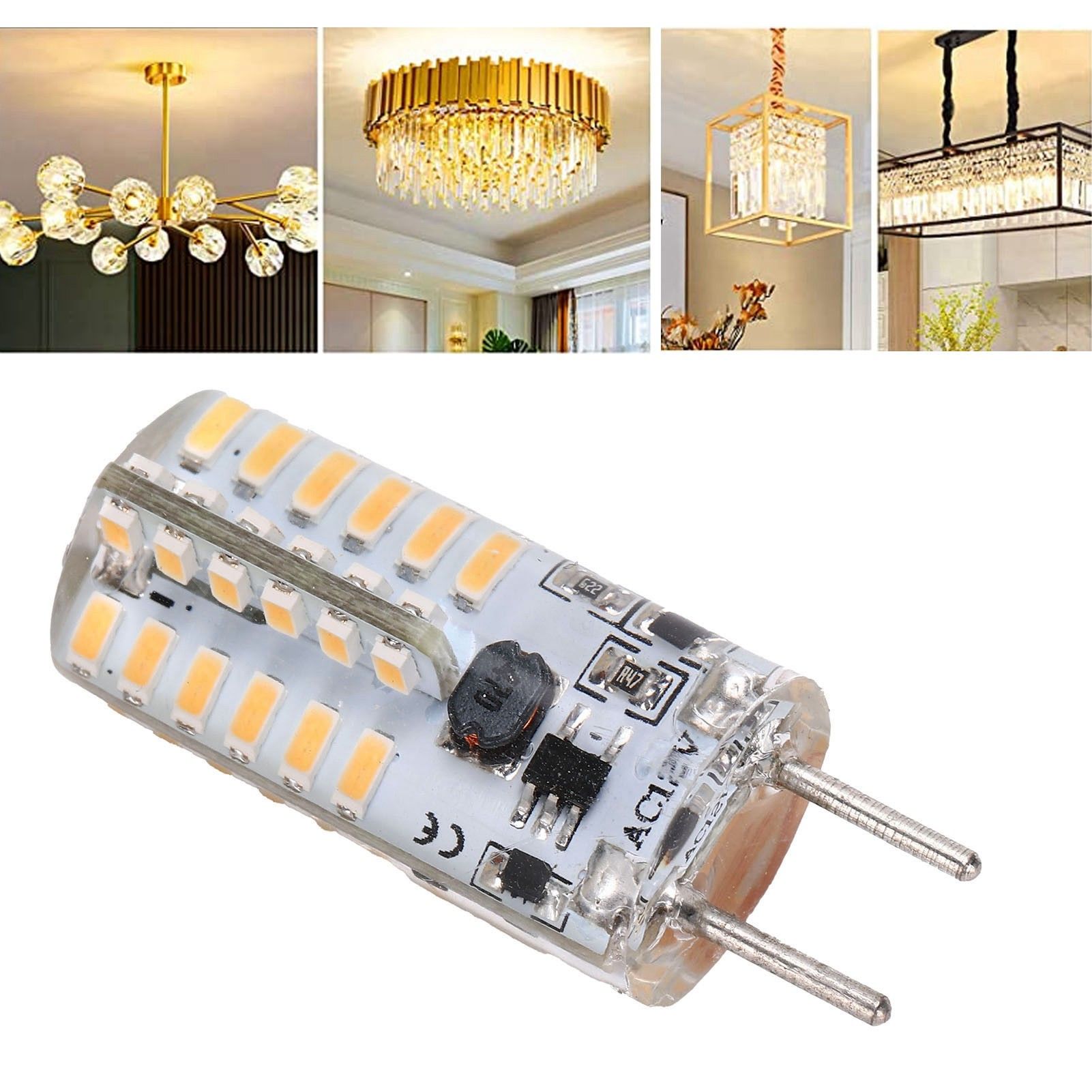48LED Silicone Bulb 3W 300LM GY6.35 BiPin Bulb AC12V for Chandelier Ceiling view 12
