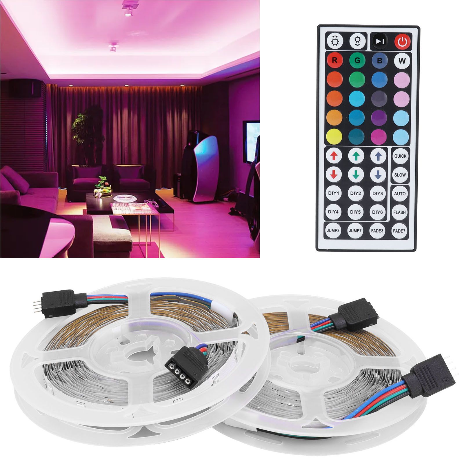 60LED Strip Lights DC12V RGB Tape Lights with 44‑Key Remote Control Home view 11