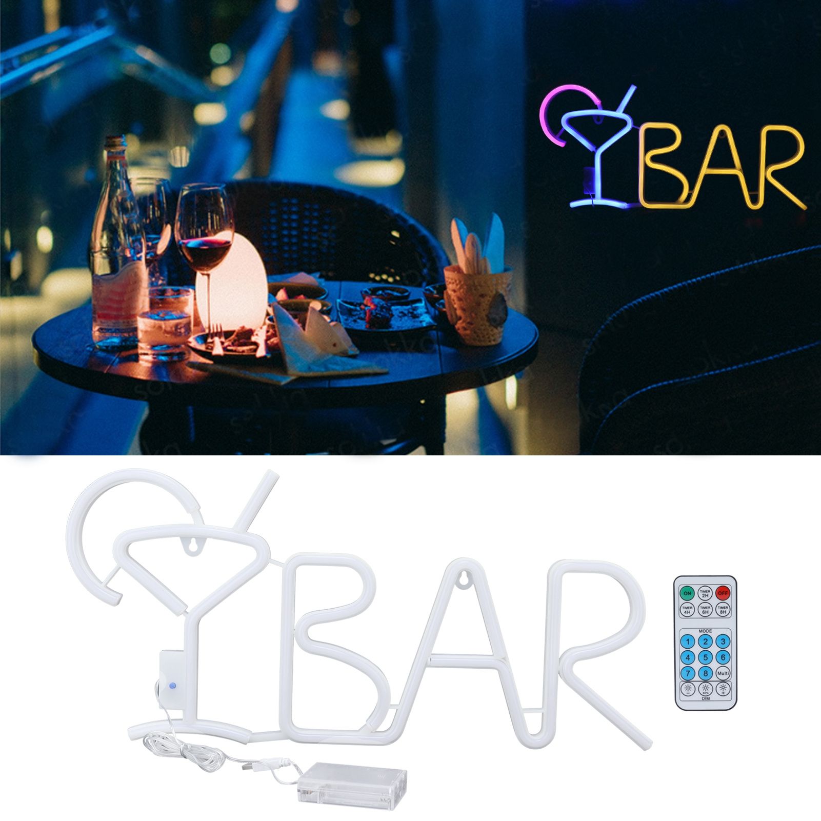 LED Neon Light BARType Neon Sign Lamp with 18Key Remote Control for Party KTV view 12