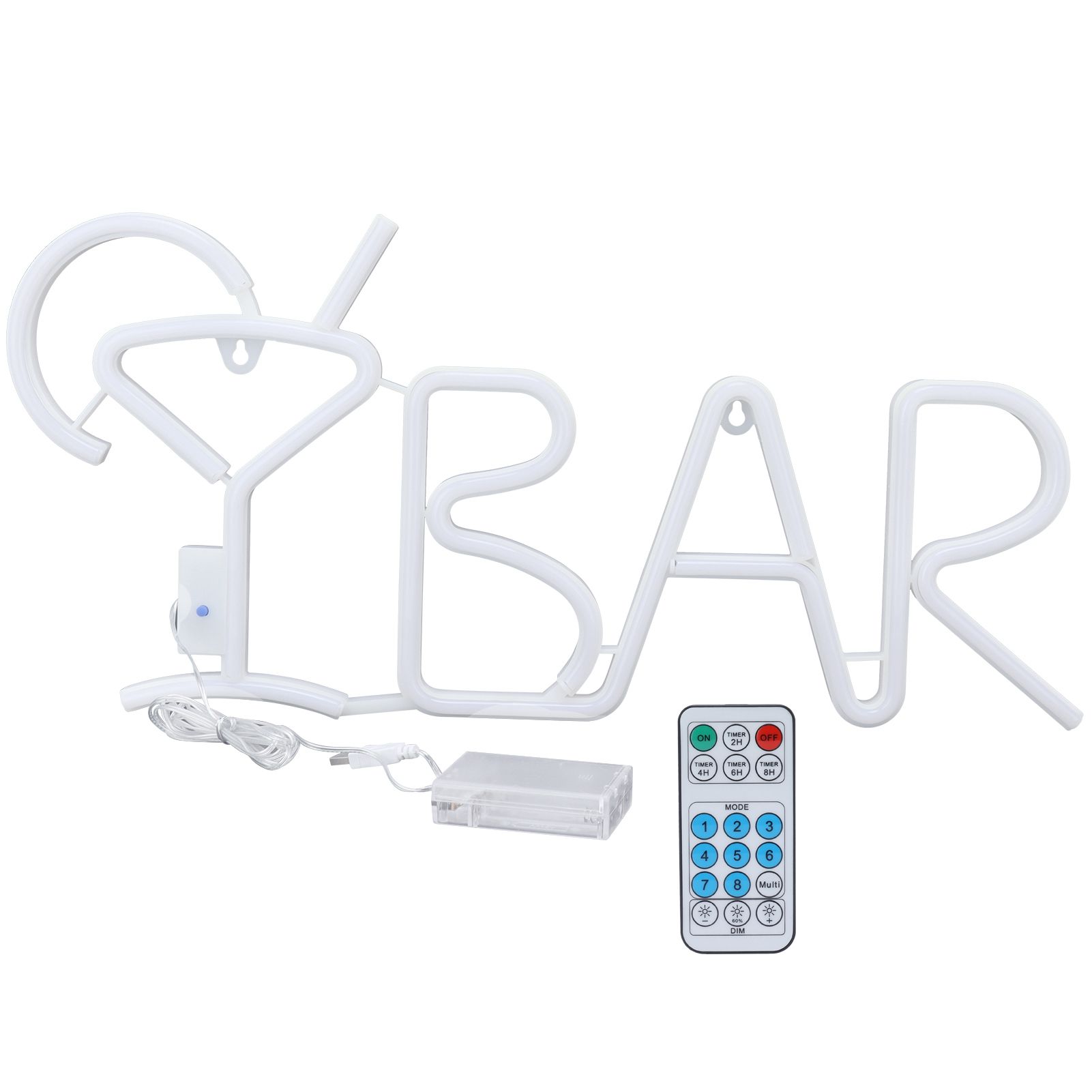 BAR Neon LED Purple 24‑key Remote Control 8‑mode Wall Light Neon Lights for view 2