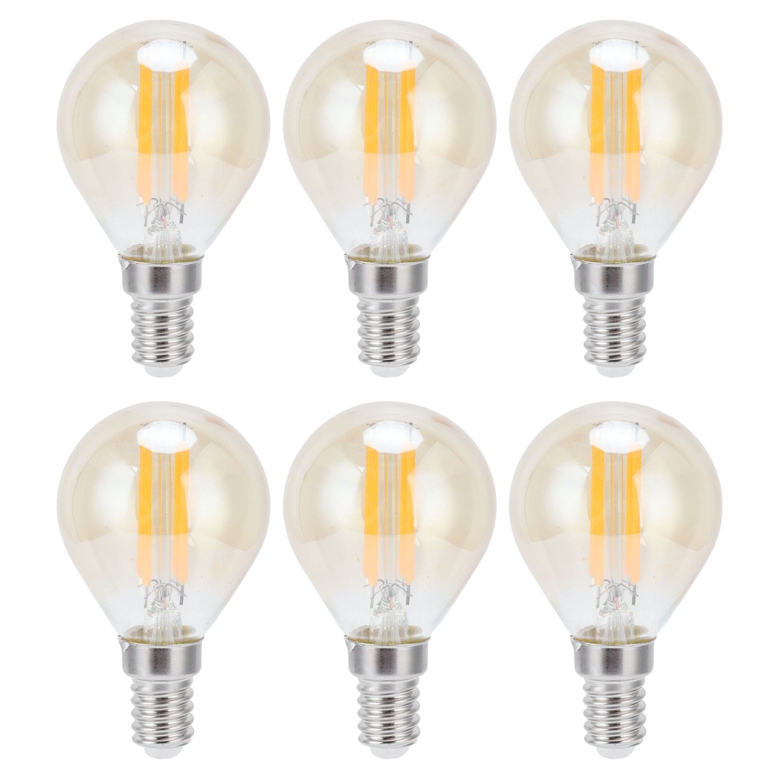 6PCS G45 LED Gold Filament Bulb 2700K 4W E14 Base Vintage Glass Clear Bulb view 2