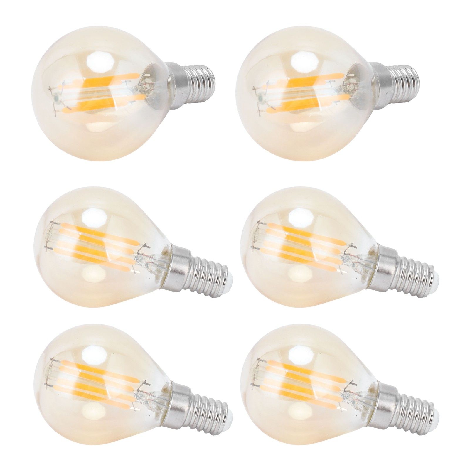 6PCS G45 LED Gold Filament Bulb 2700K 4W E14 Base Vintage Glass Clear Bulb view 7