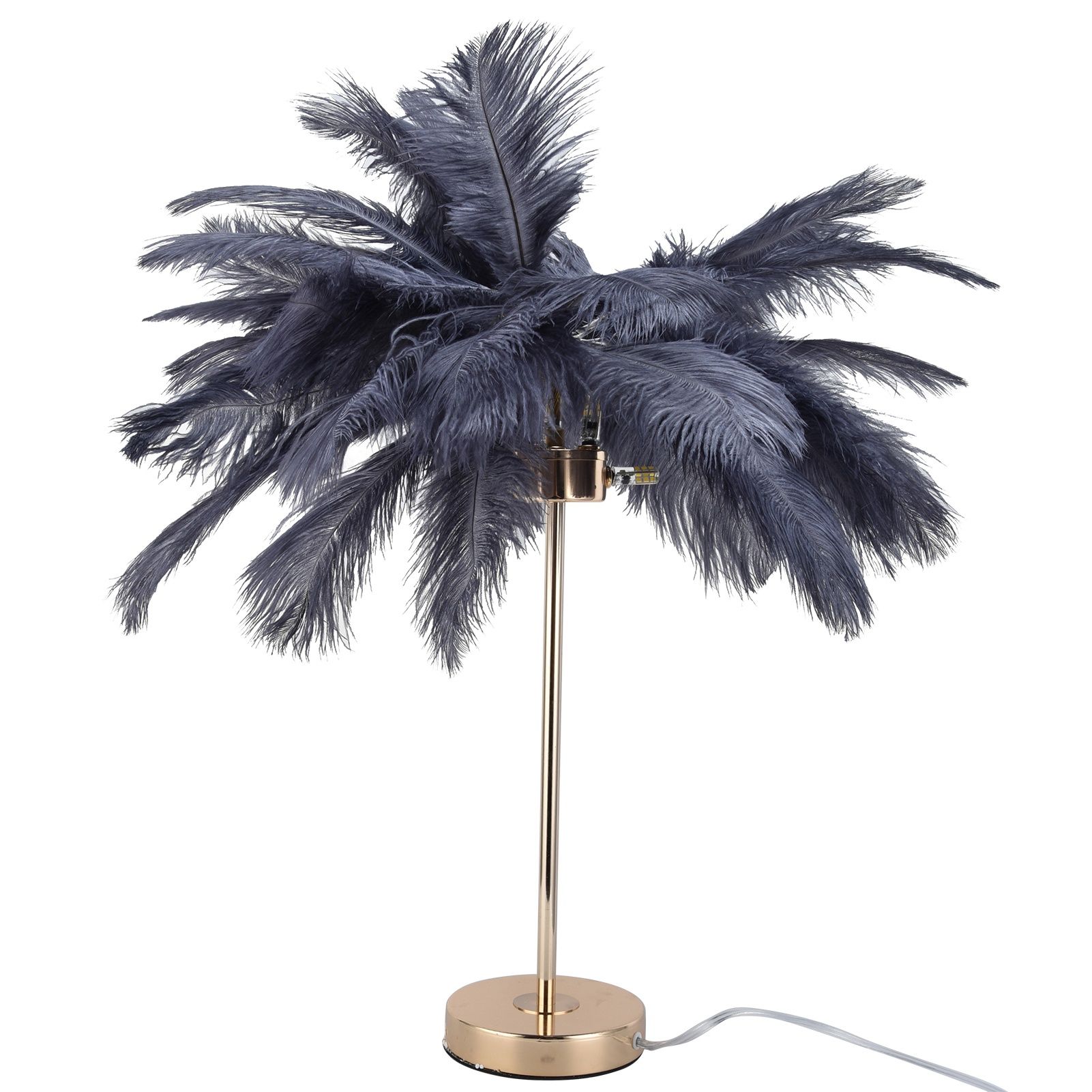 G4 Ostrich Feather Table Lamp Night Light Bedside Light Decoration Lamp for view 9