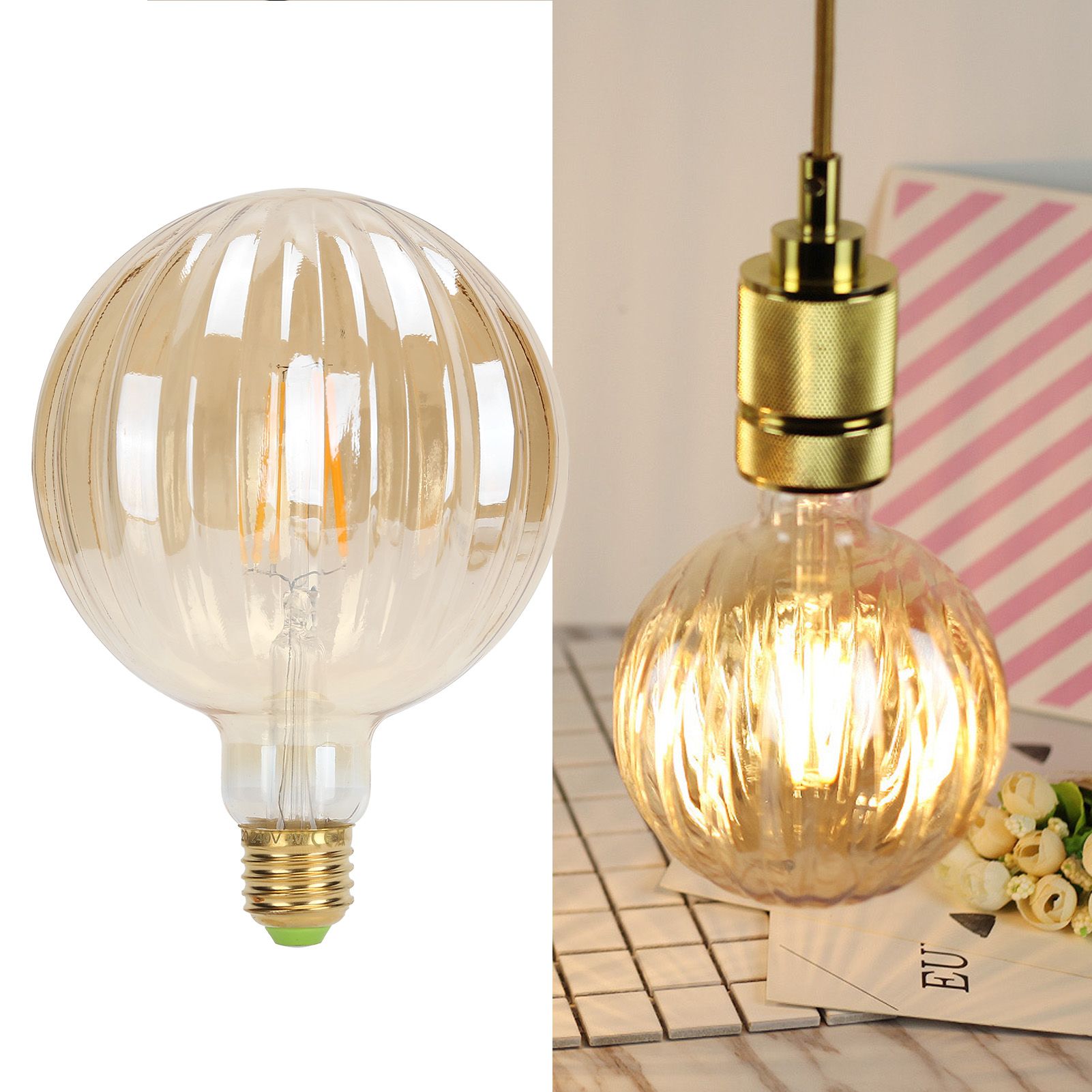 4W G125 Antique Bulb E27 WatermelonShape LED Filament Lamp Home Decoration view 12