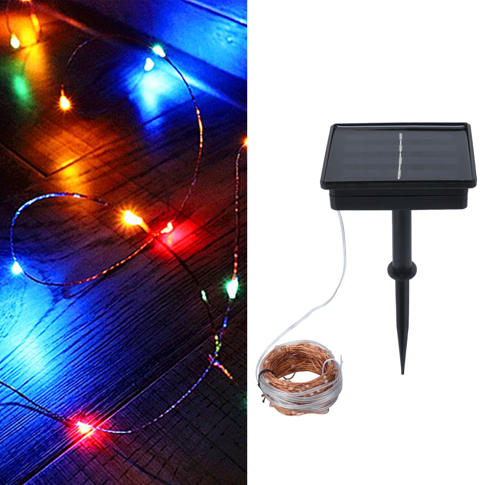 Waterproof Solar String Lights Colorful Copper Wire Lights with 8 Modes for view 11