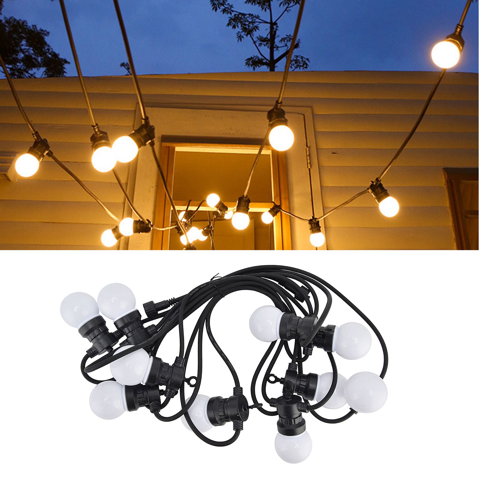 G50 Bulb String Light 5M 10LED White Globe Bulb Decorative Lamp for Outdoor view 11
