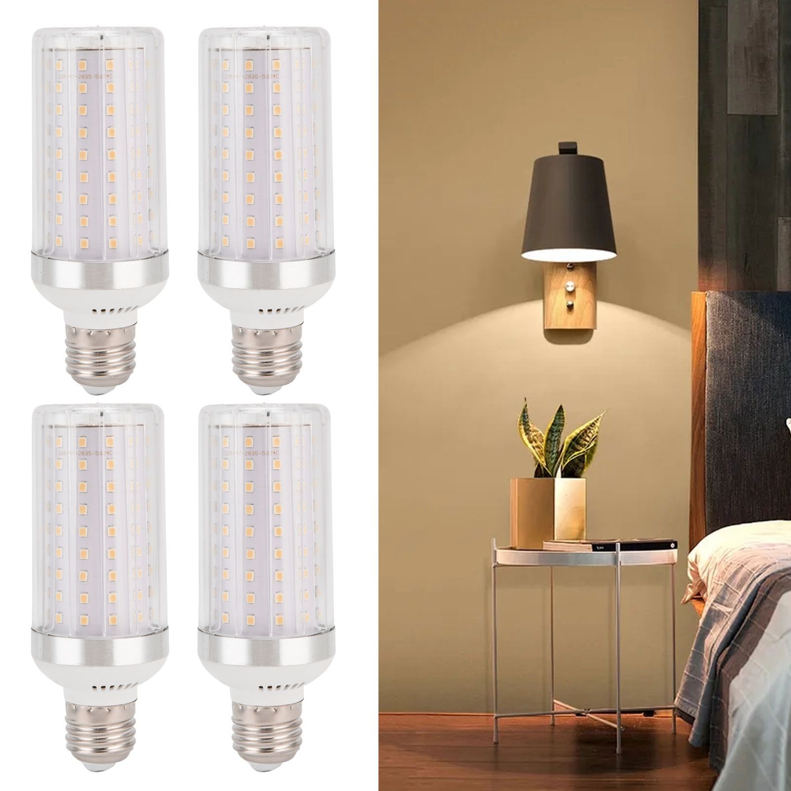 4Pcs E27 LED Corn Bulb 3500LM 2835 Light Bulbs for Indoor Chandelier Table view 11