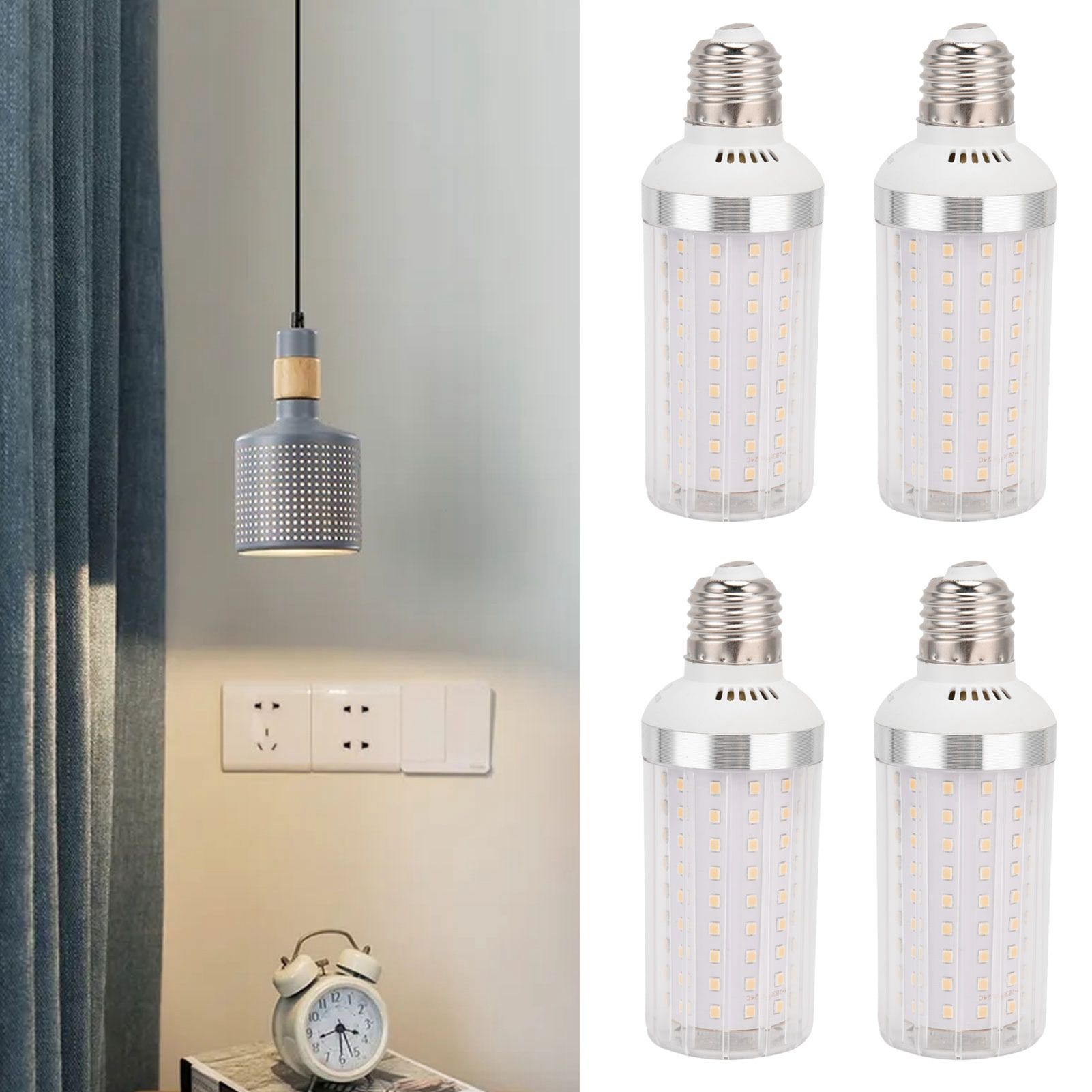 4Pcs E27 LED Corn Bulb 3500LM 2835 Light Bulbs for Indoor Chandelier Table view 12