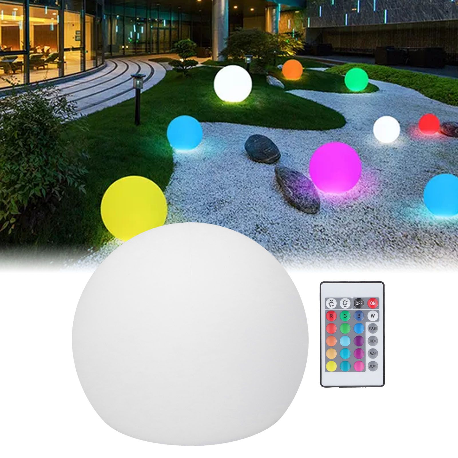 LED Ball Light Outdoor Waterproof RGBW Globe Lamp with 16 Color Dimmable 4 view 12