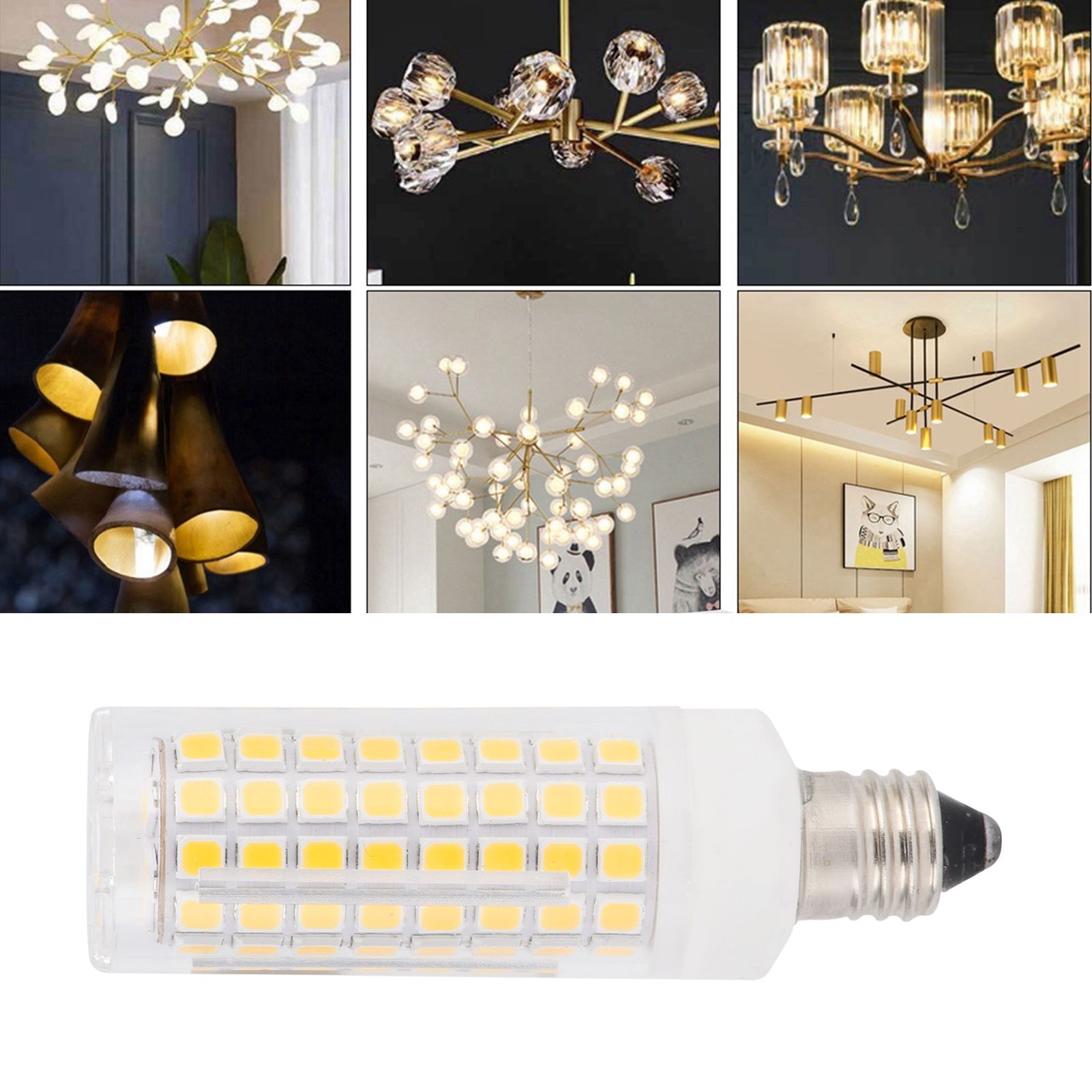 E11 LED Bulb 1000LM 102LED Dimmable Replacement Bulb for Chandelier Ceiling view 11