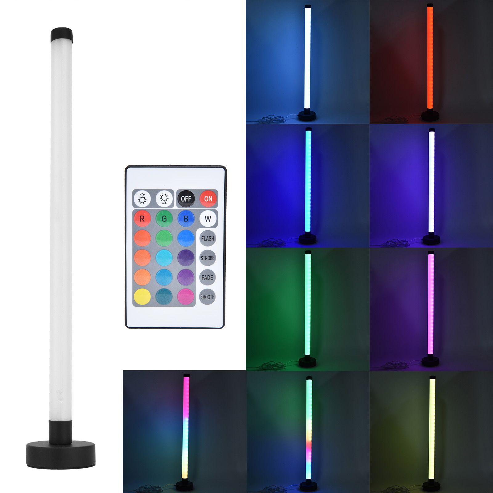 Floor Lamp RGB WIFI 16 Million Colors Modern 24‑Key Remote Control Vertical view 11