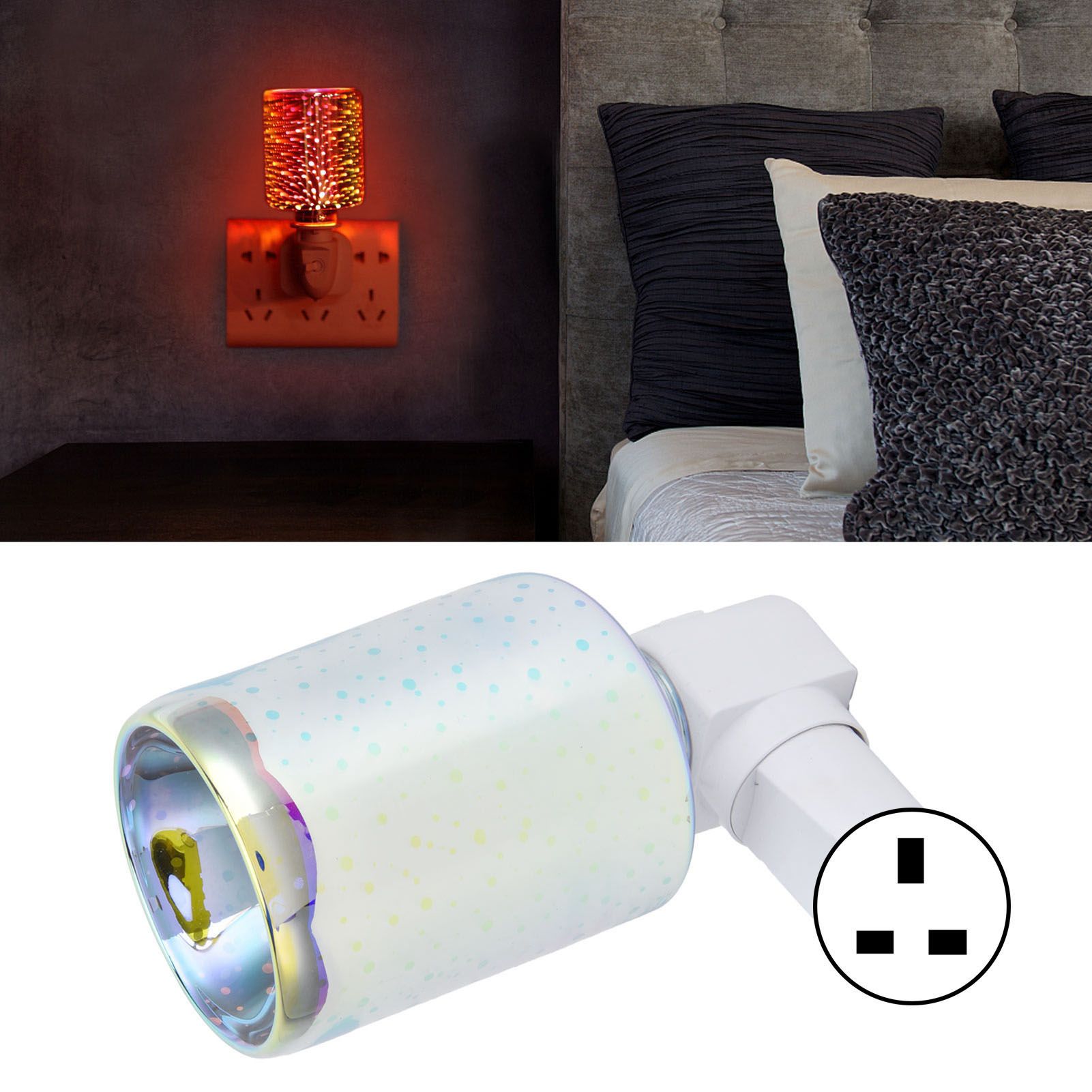 3D Electric Candle Melter Cylinder Shape Smokeless Wax Warmer Night Light for view 12