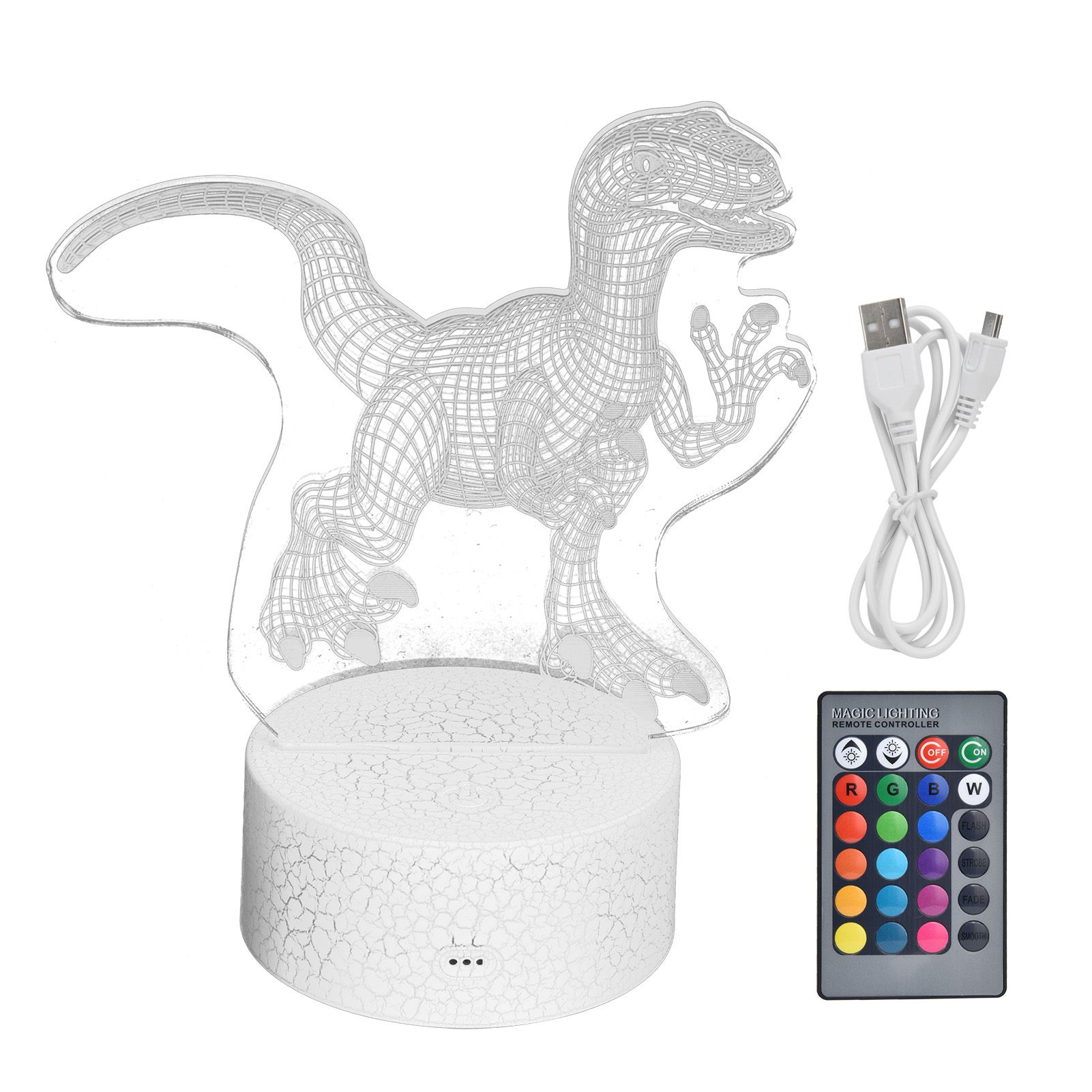 Dinosaur 3D Night Light 16 Colors 4 Modes RGB Colorful Dimmable Touch Control view 2