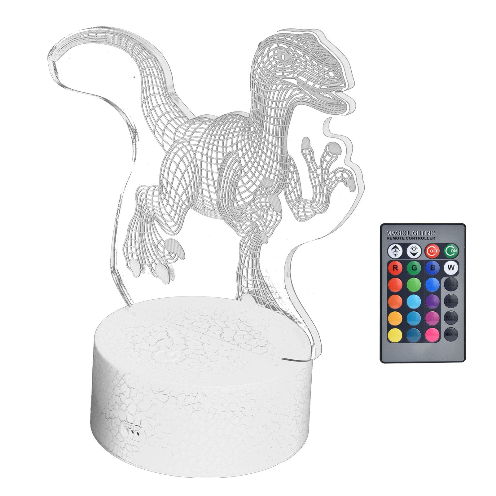 Dinosaur 3D Night Light 16 Colors 4 Modes RGB Colorful Dimmable Touch Control view 5