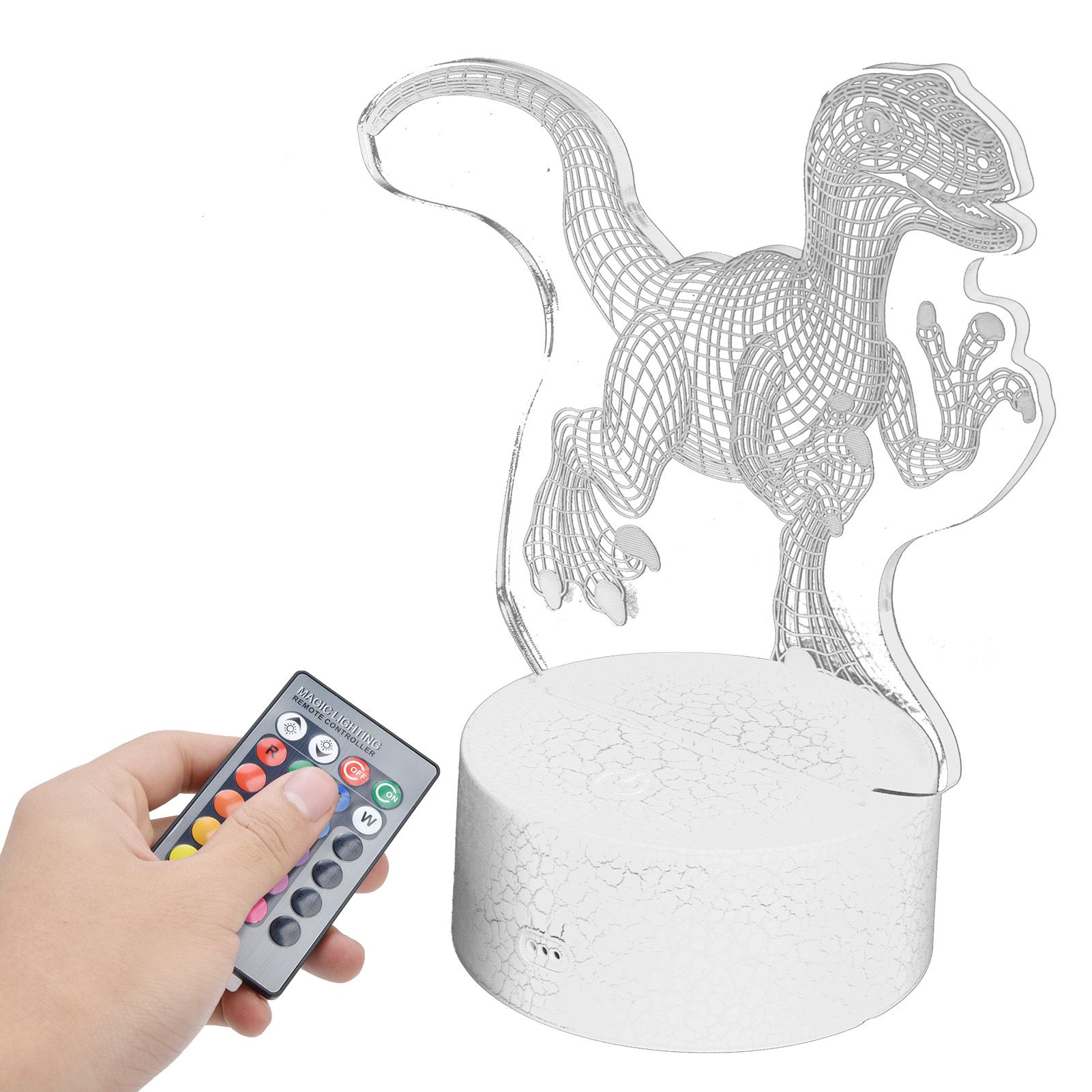 Dinosaur 3D Night Light 16 Colors 4 Modes RGB Colorful Dimmable Touch Control view 6